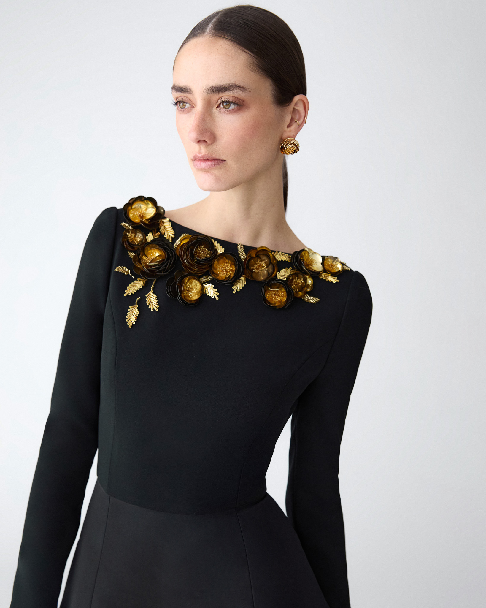 Floral-Embroidered Midi Dress - 4