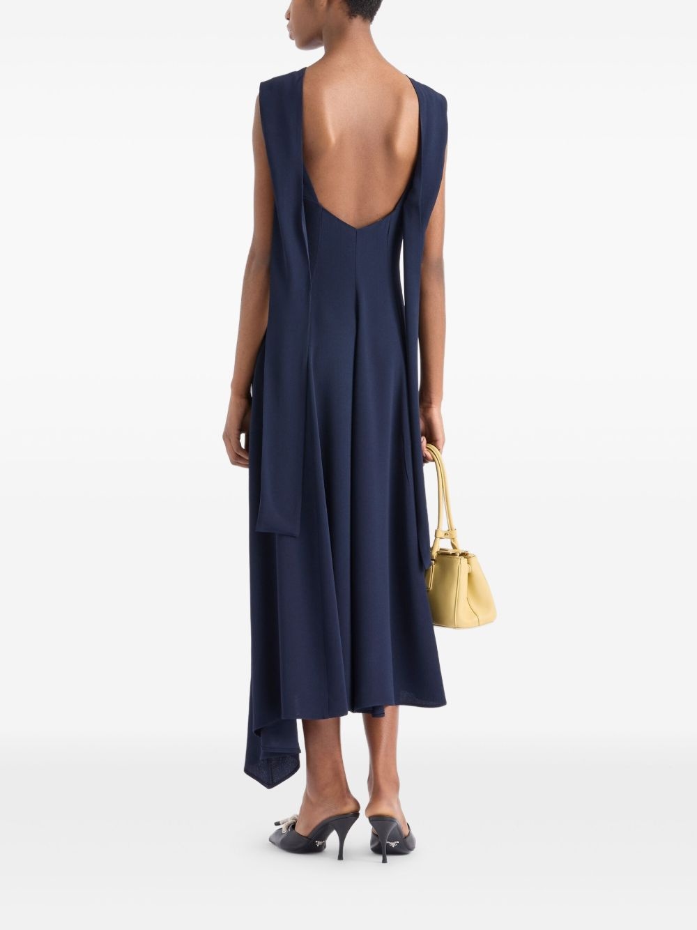 asymmetric satin midi dress - 3