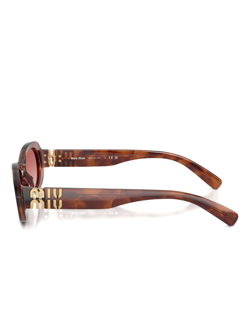 tortoiseshell-pattern oval-frame sunglasses 3