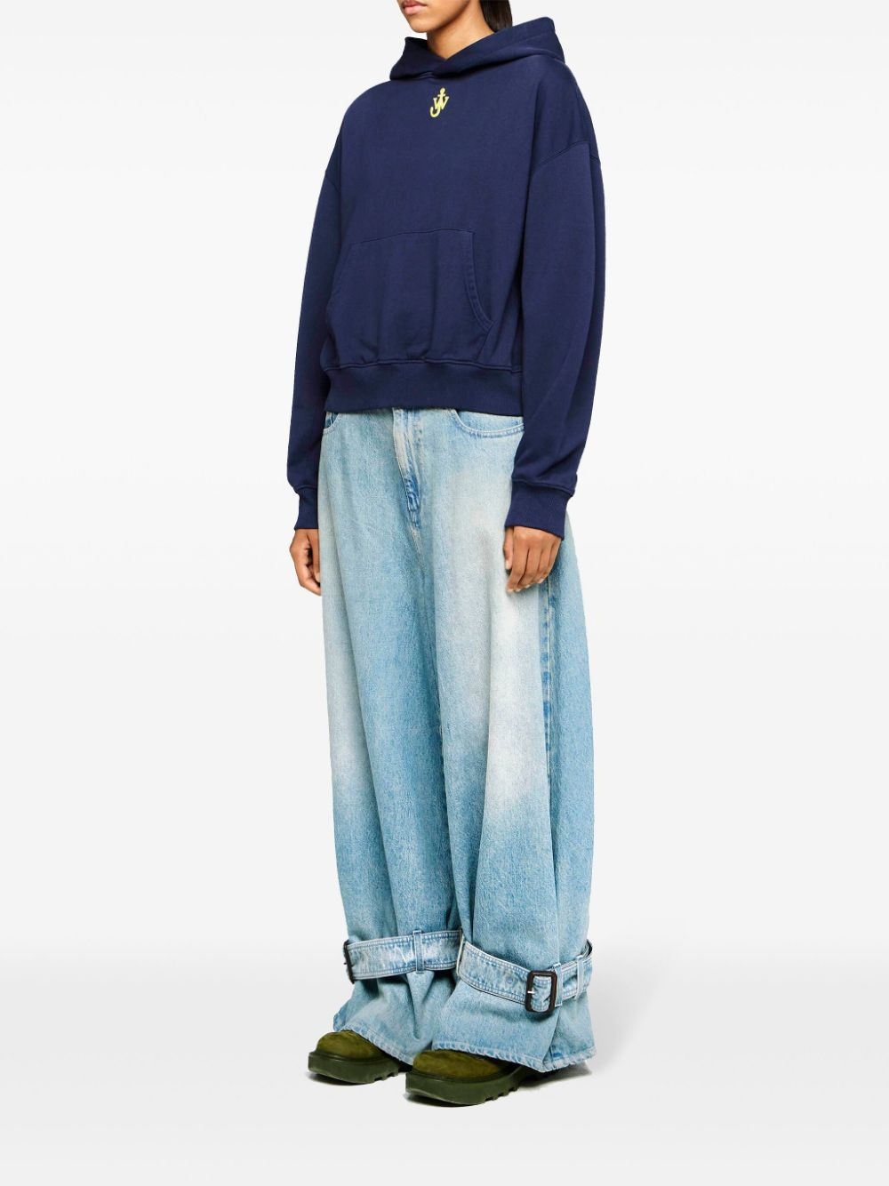 anchor-embroidered hoodie - 2