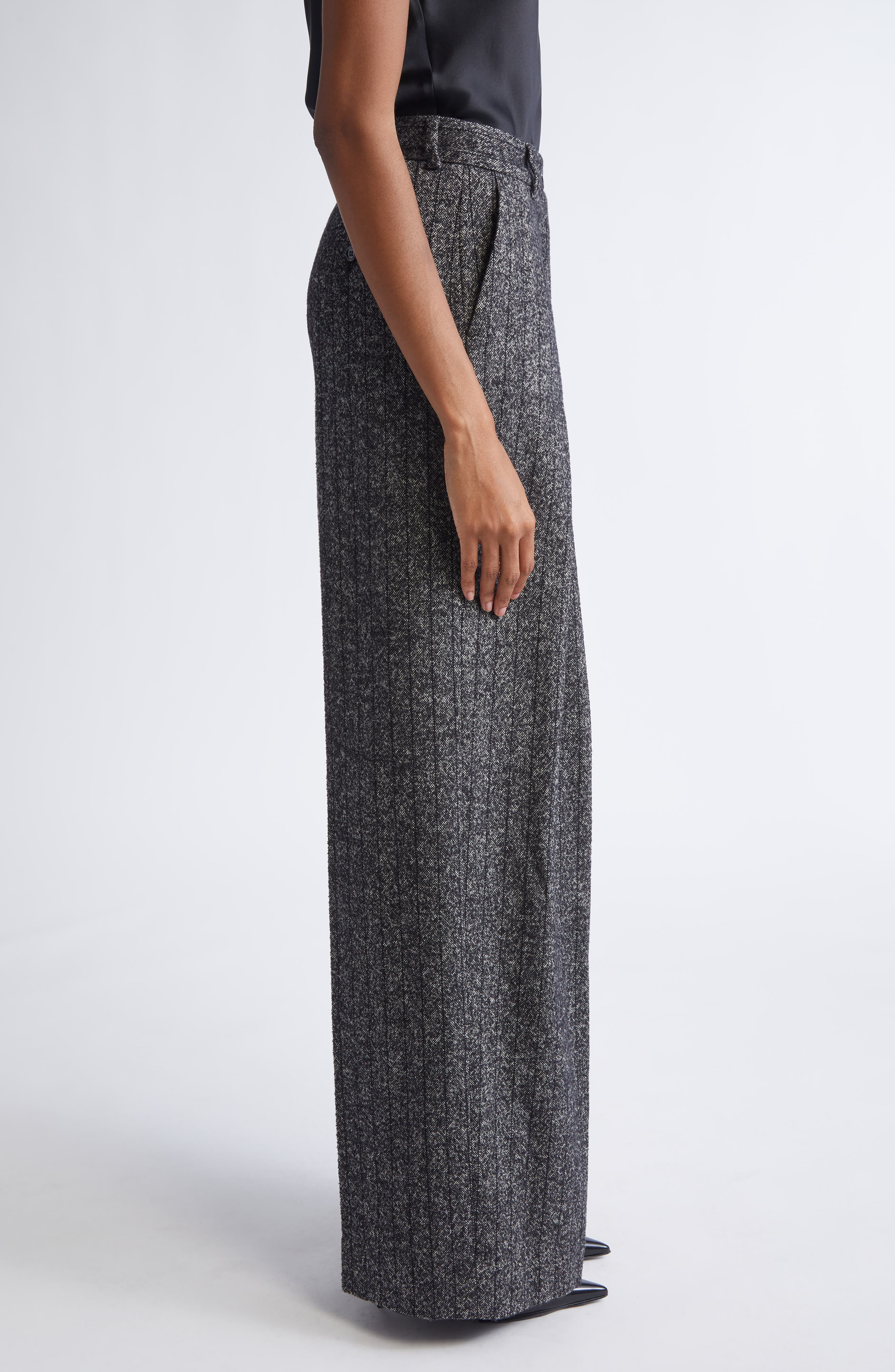 Dolce&Gabbana Pleated Stripe Virgin Wool Blend Pants in S8051 Rigato at Nordstrom - 4