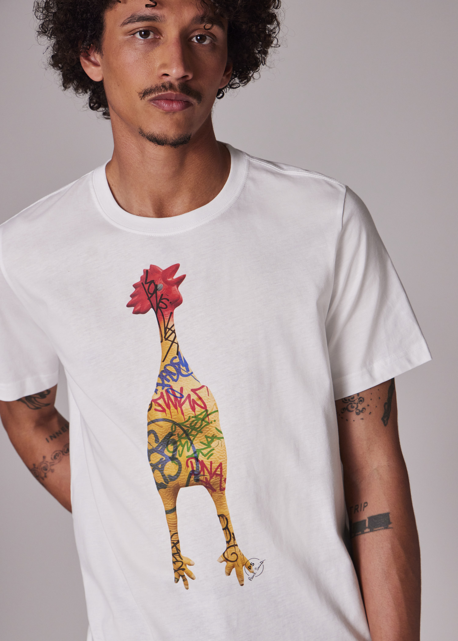 White 'Rubber Chicken' Print T-Shirt - 5