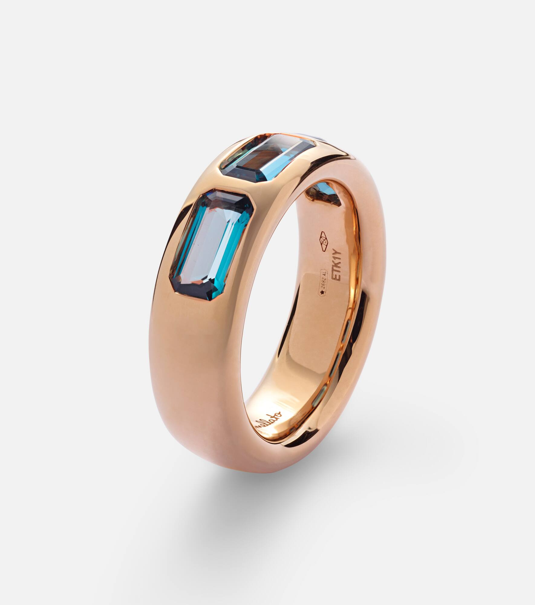 Iconica 18kt rose gold ring with topaz - 4