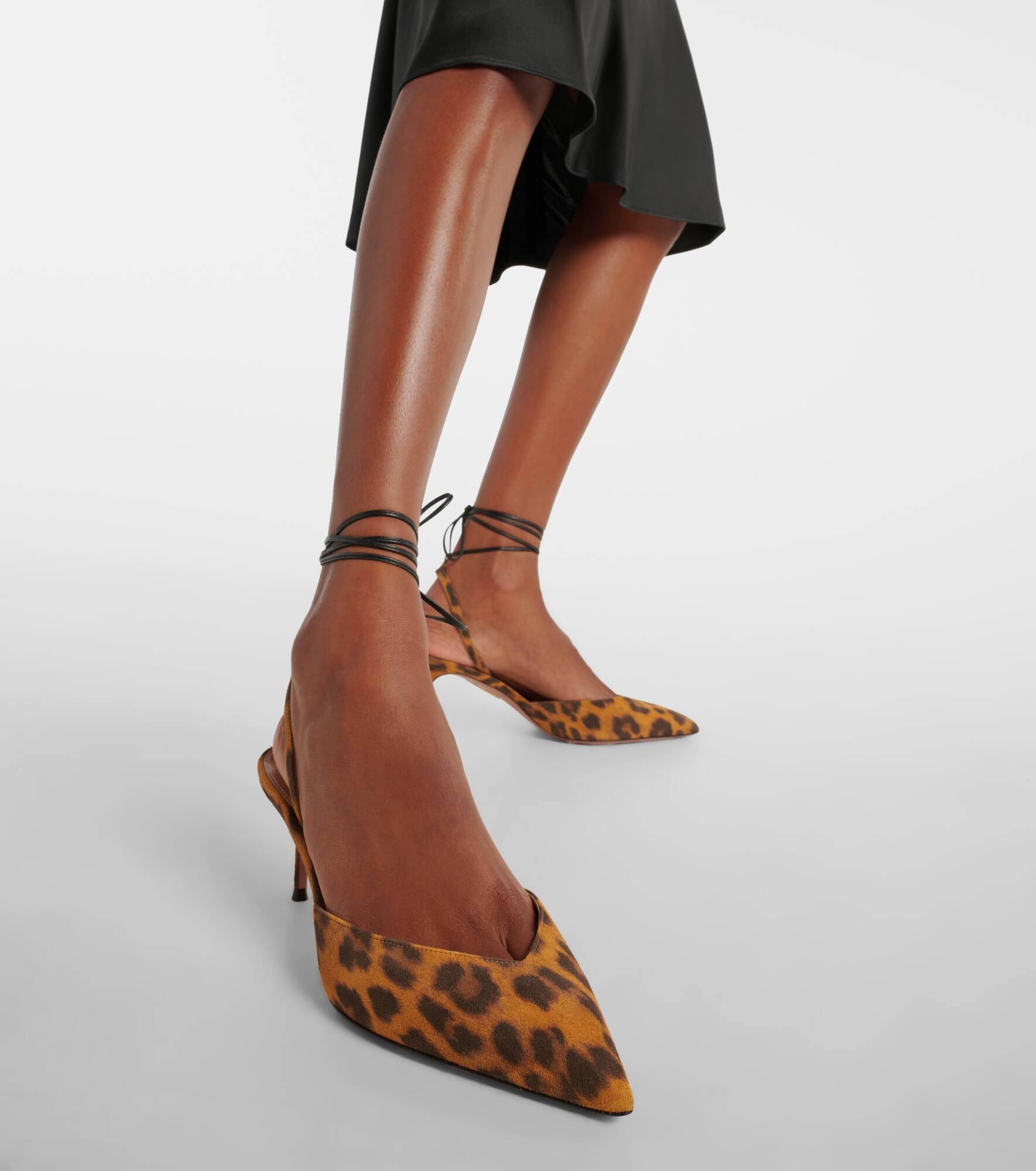 Beyond animal-print leather slingback pumps - 7