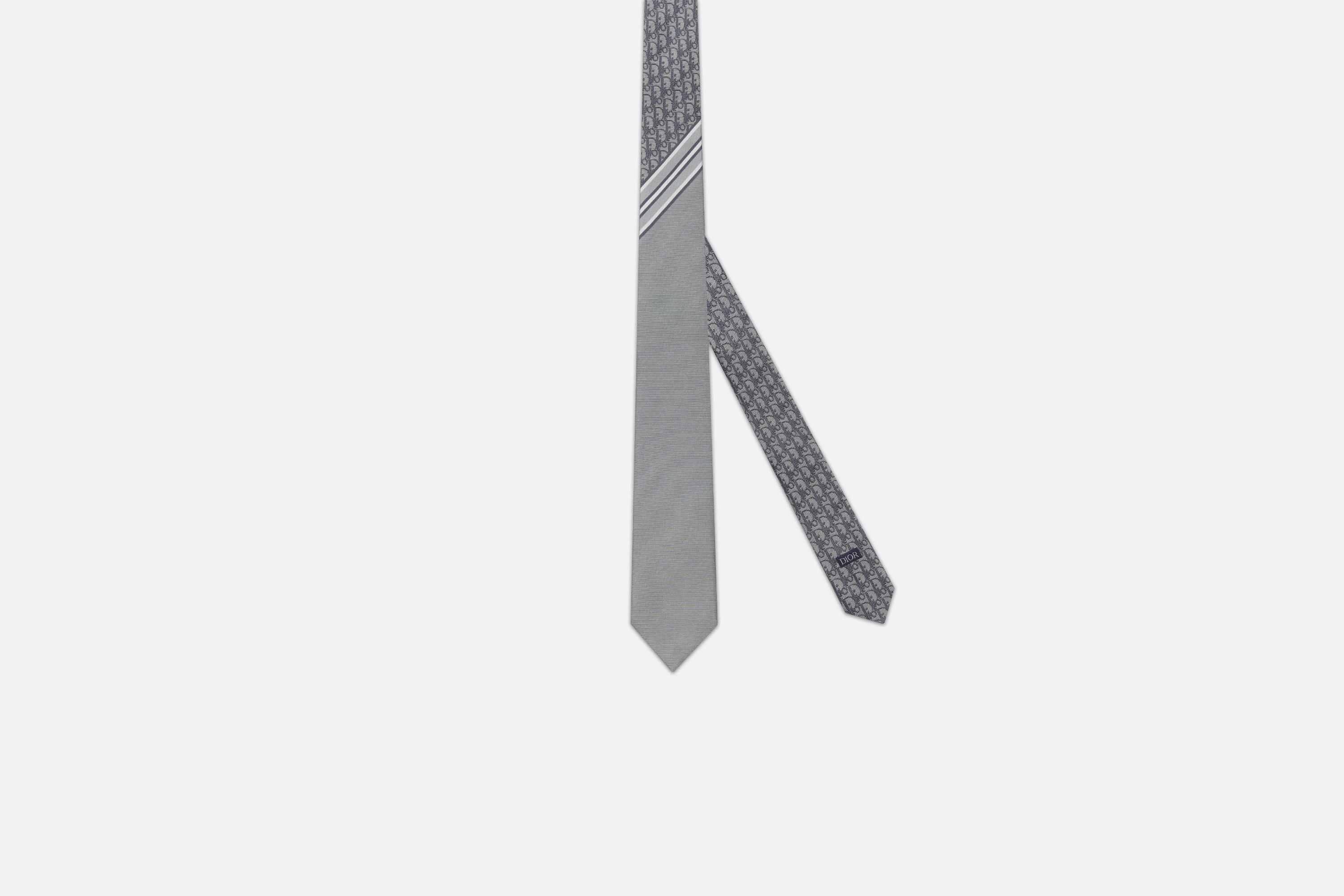 Striped Dior Oblique Tie - 1