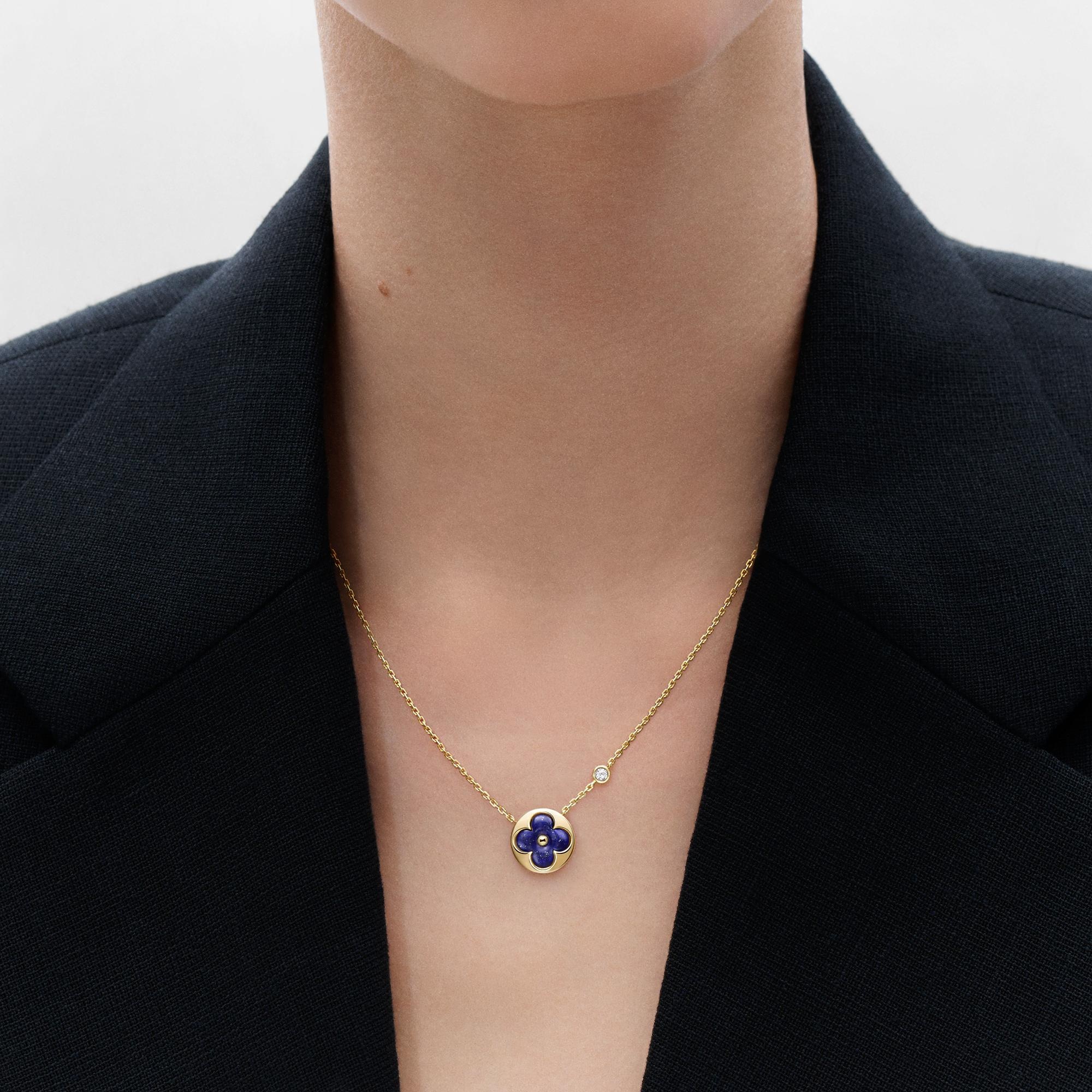 Color Blossom BB Sun Pendant, Yellow gold, Lapis Lazuli and diamond - 2