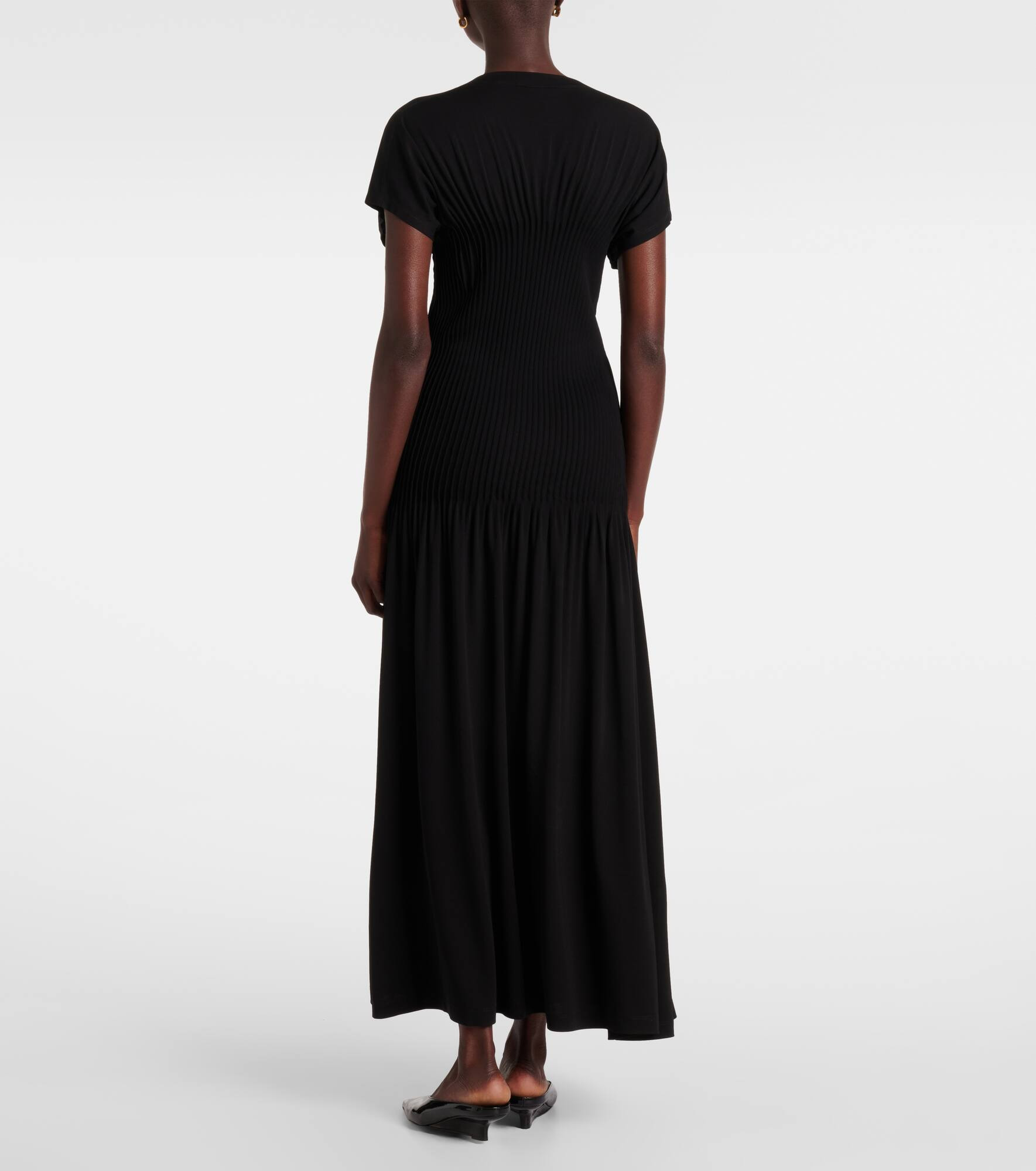Pleated jersey maxi dress - 3