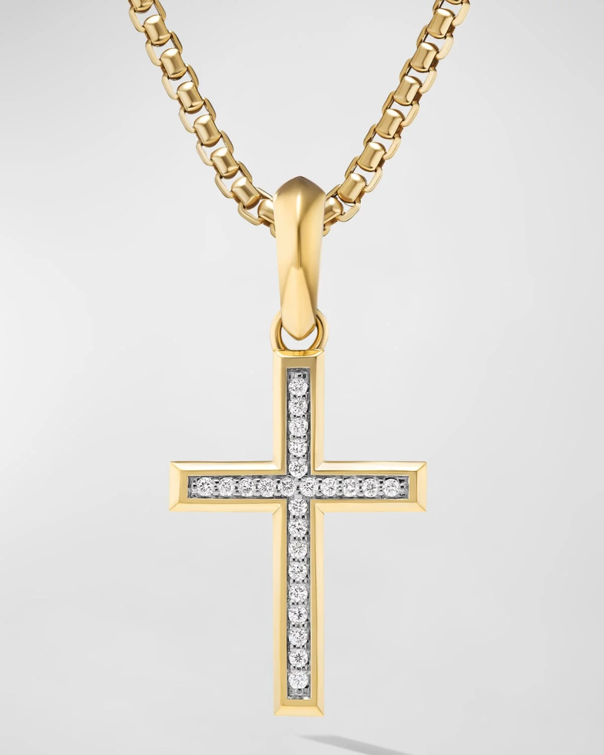 Men's Cross Pendant in 18K Gold, 24mm - 1
