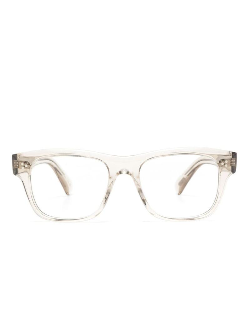 transparent-design square-frame glasses 1