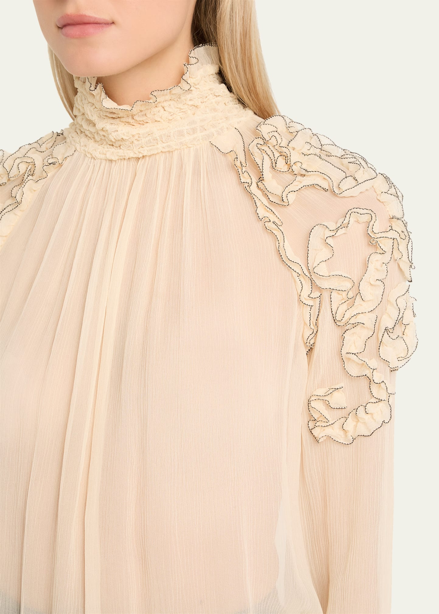 Magdalena Long-Sleeve Silk Blouse - 5