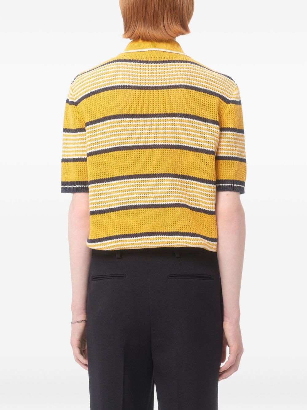 LONG-SLEEVED LINEN AND COTTON POLO SHIRT WITH VG PATCH - 4