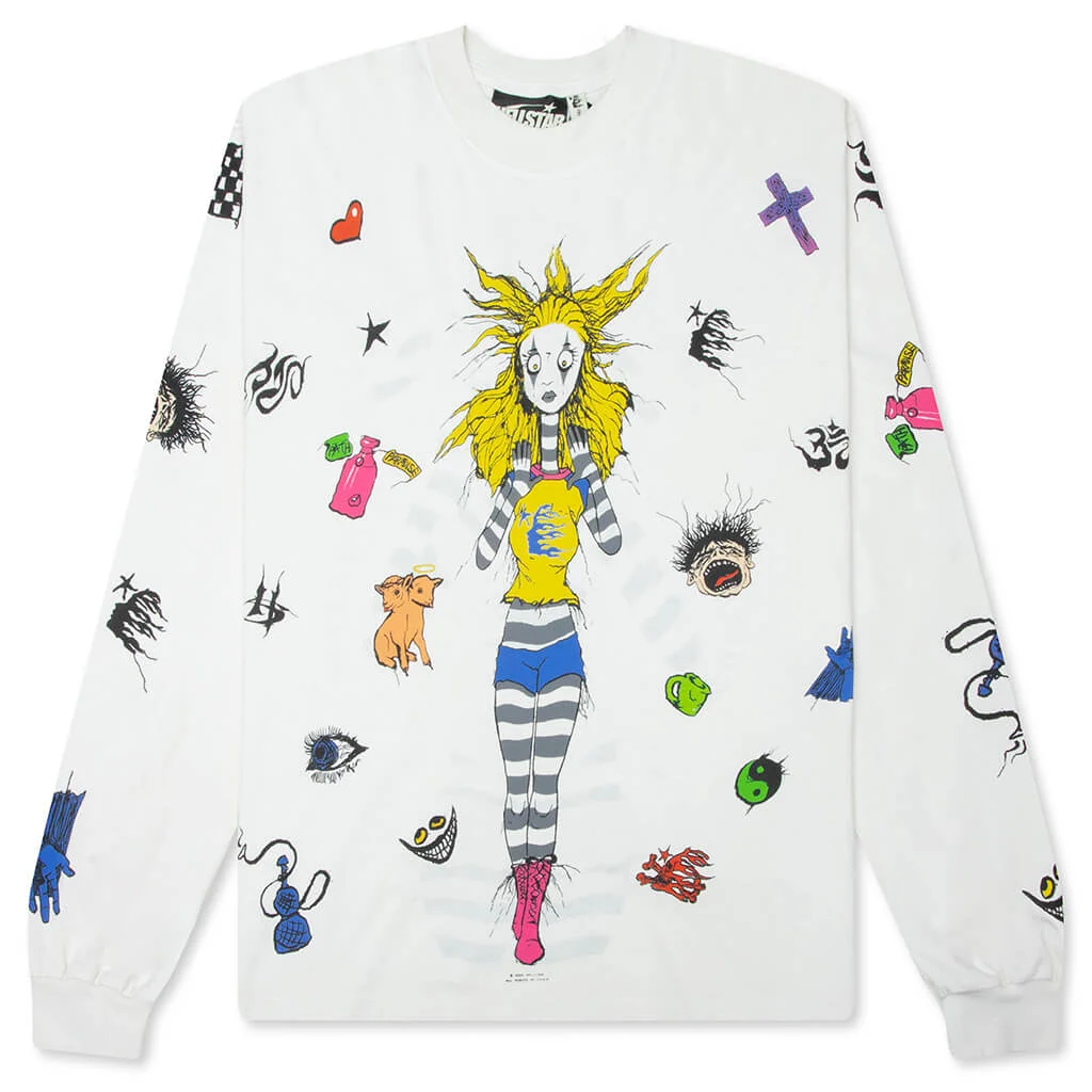 DOWN THE PARADISE PATH LONGSLEEVE - WHITE - 1