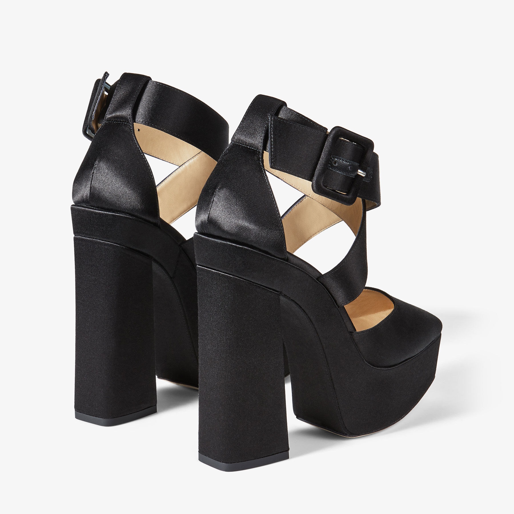 Gian 140
Black Satin Platform Heels - 5