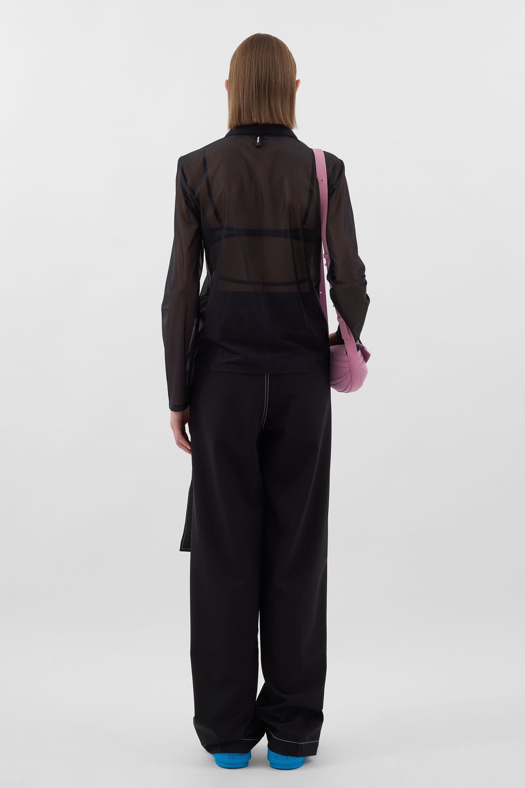 SHEER TULLE SHIRT / black - 4