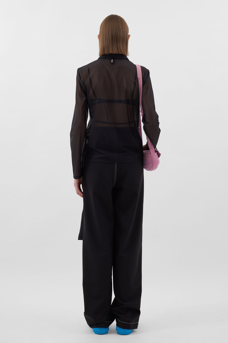 SHEER TULLE SHIRT / black 4