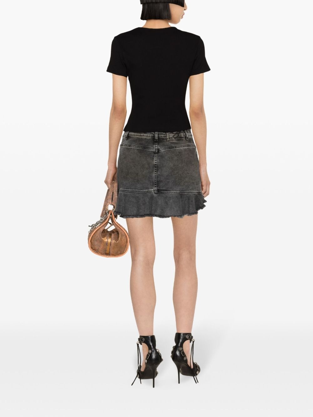 rhinestoned ribbed T-shirt - 4