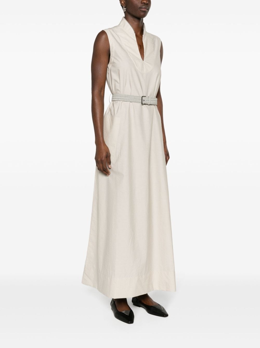belted sleeveless maxi dress - 3