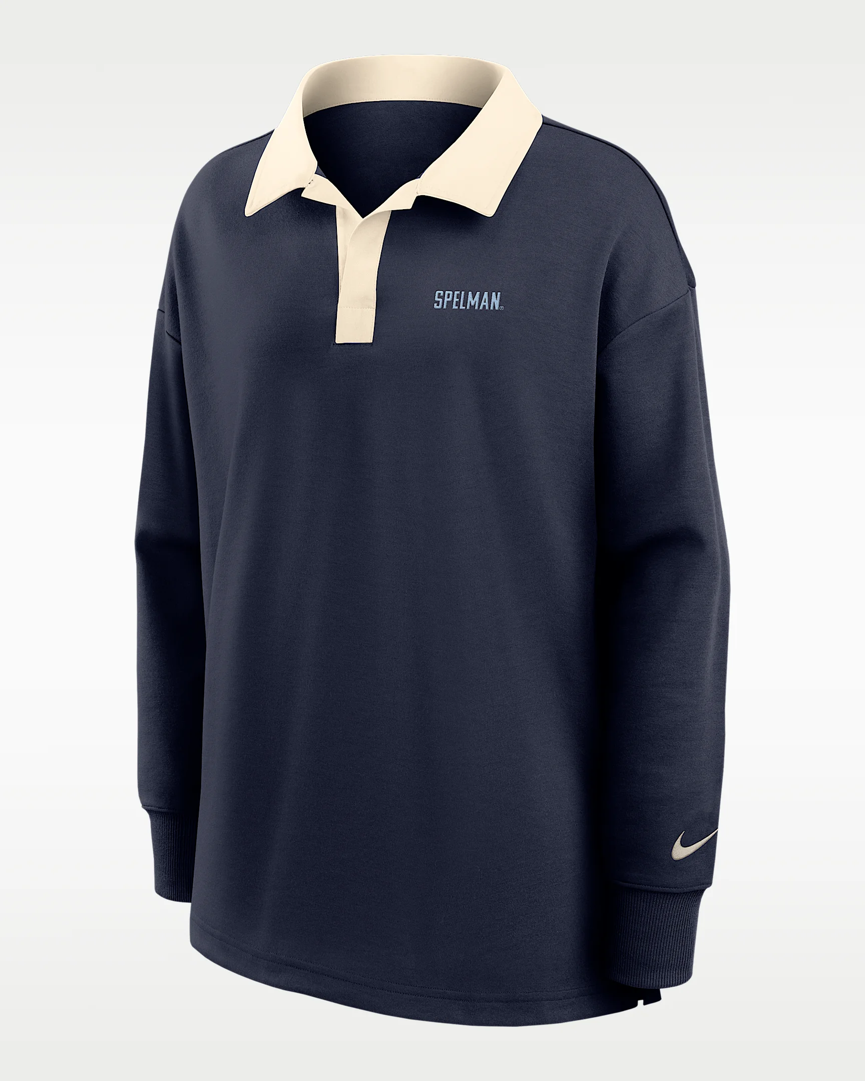 Nike College (Spelman College) Women's Oversized Long-Sleeve Polo - 1