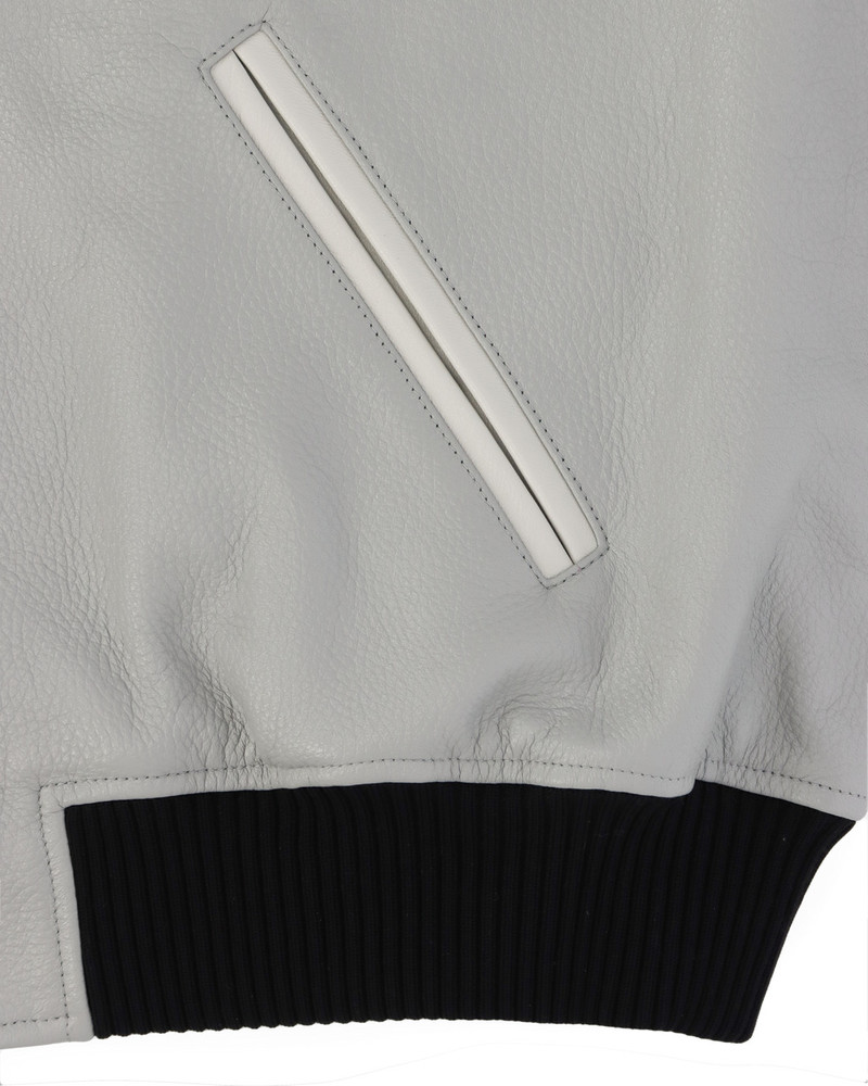 EMBROIDERED LEATHER LOGO VARSITY JACKET 6