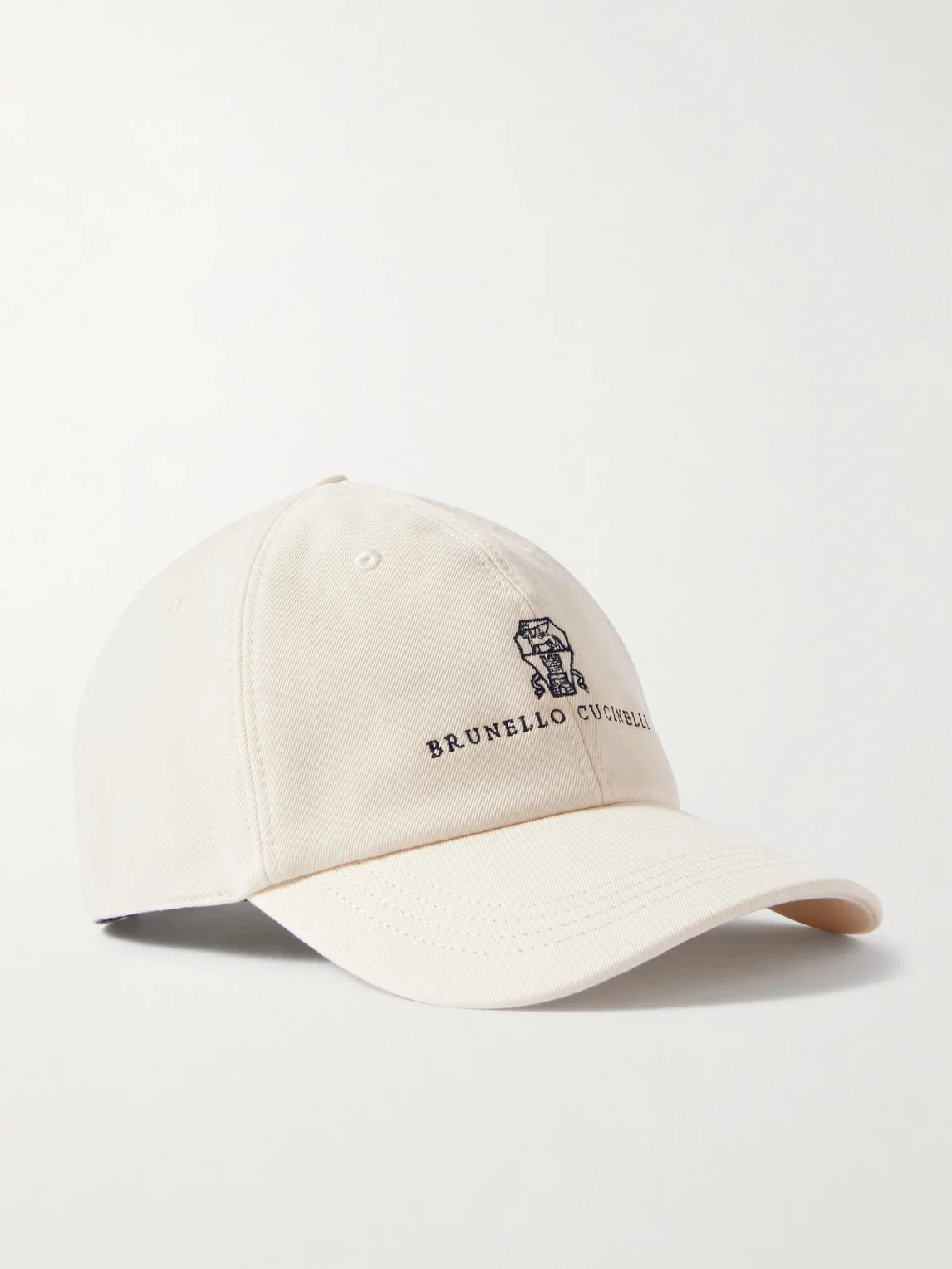 Logo-Embroidered Leather-Trimmed Cotton-Twill Baseball Cap - 1