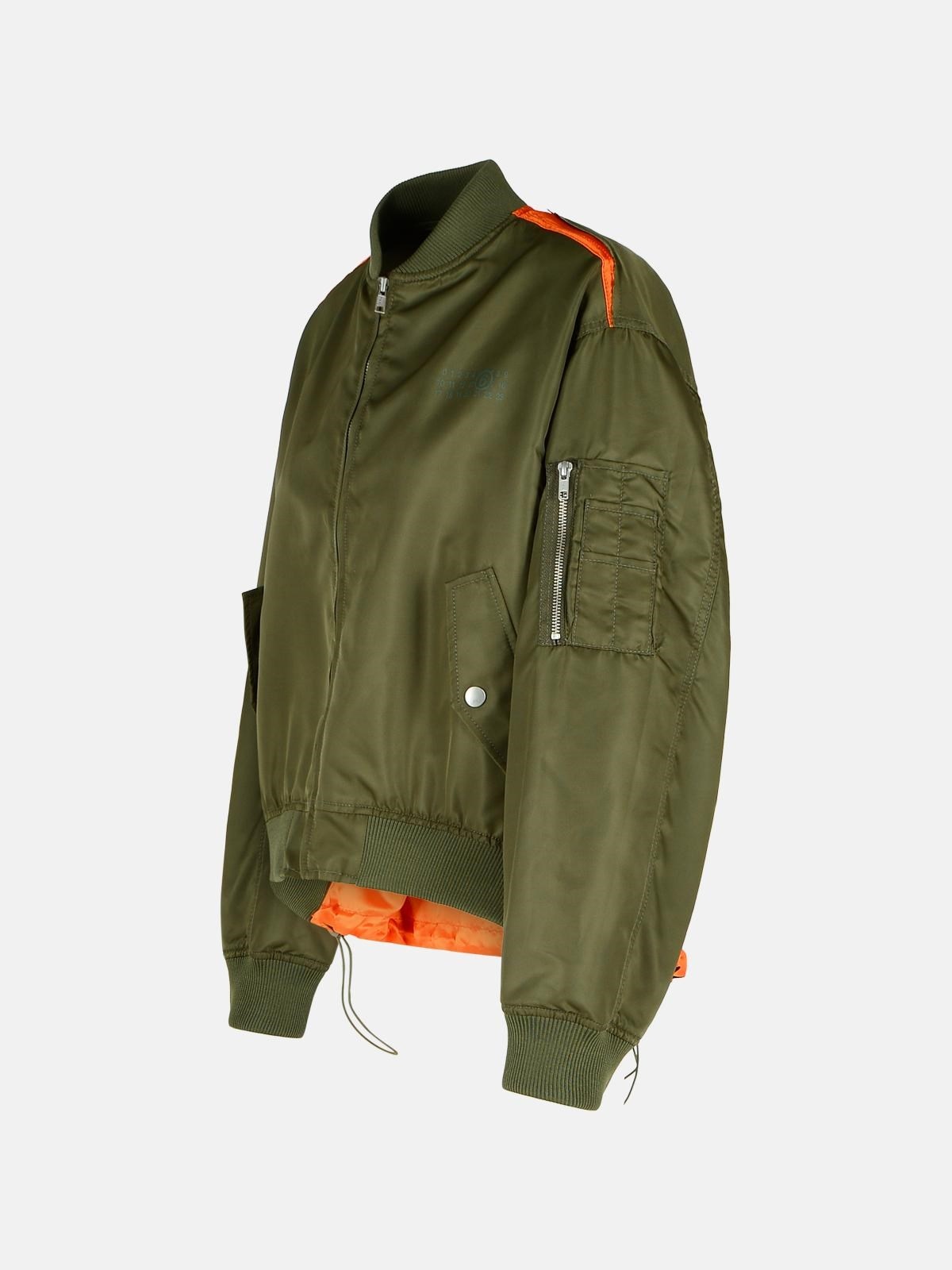 MM6 Maison Margiela BOMBER JACKET IN GREEN POLYAMIDE