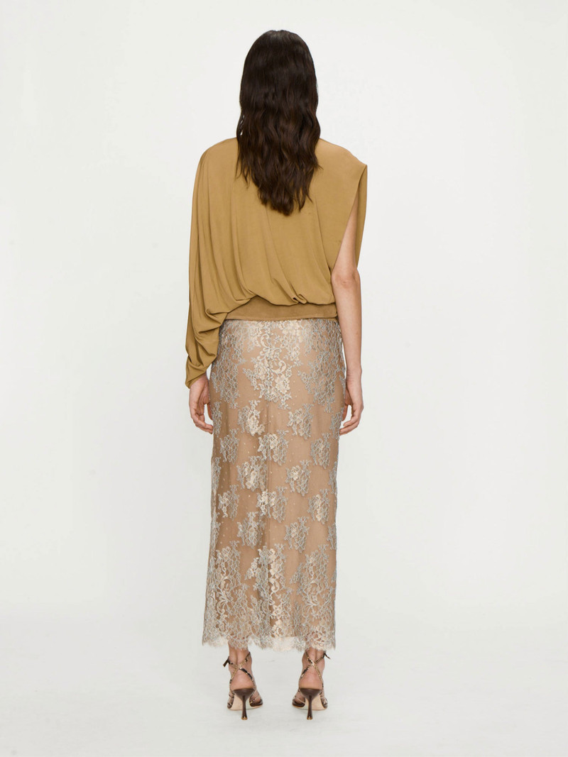 Sépienne Lace Belted Suede Skirt 4