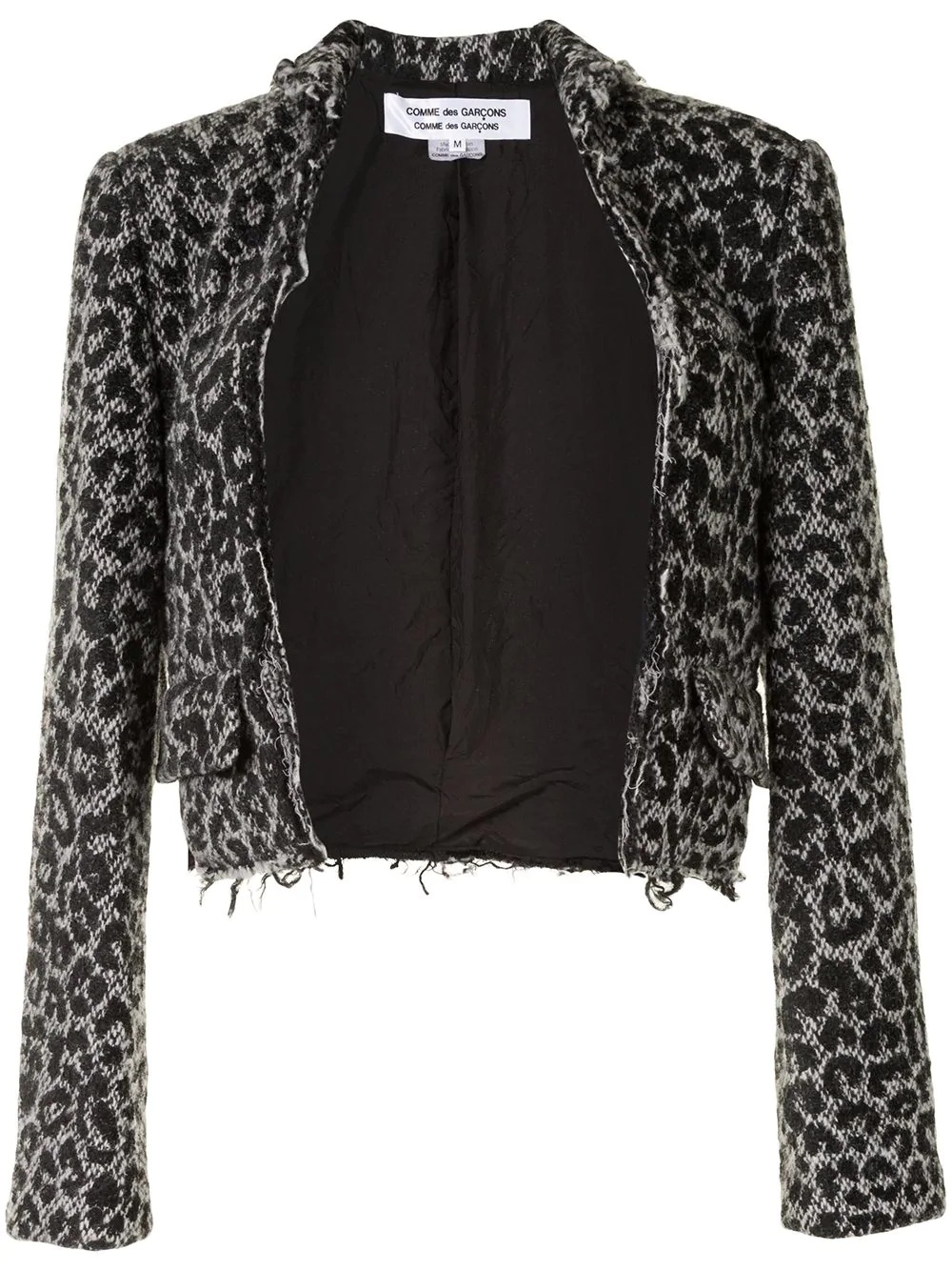 leopard-print open-front jacket - 1