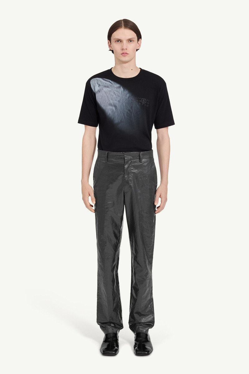 MM6 Maison Margiela Shiny coated linen trousers outlook