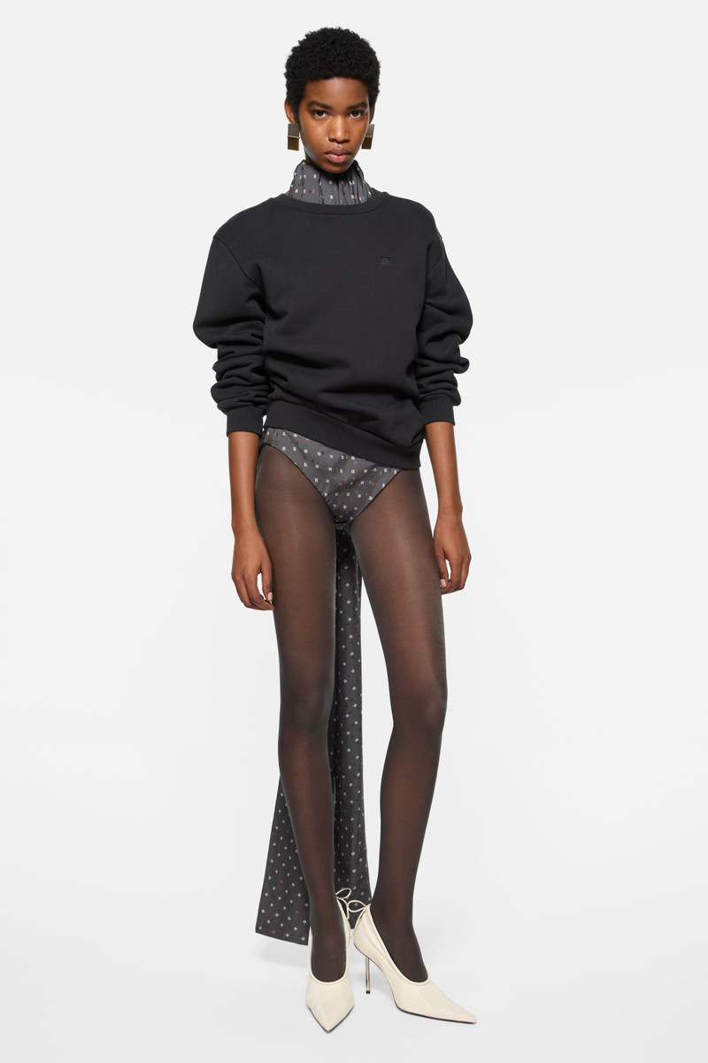 Acne Studios Crew neck fleece sweater - Black outlook