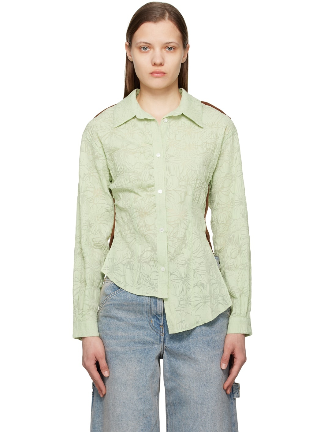 Green Moeka Combination Shirt - 1