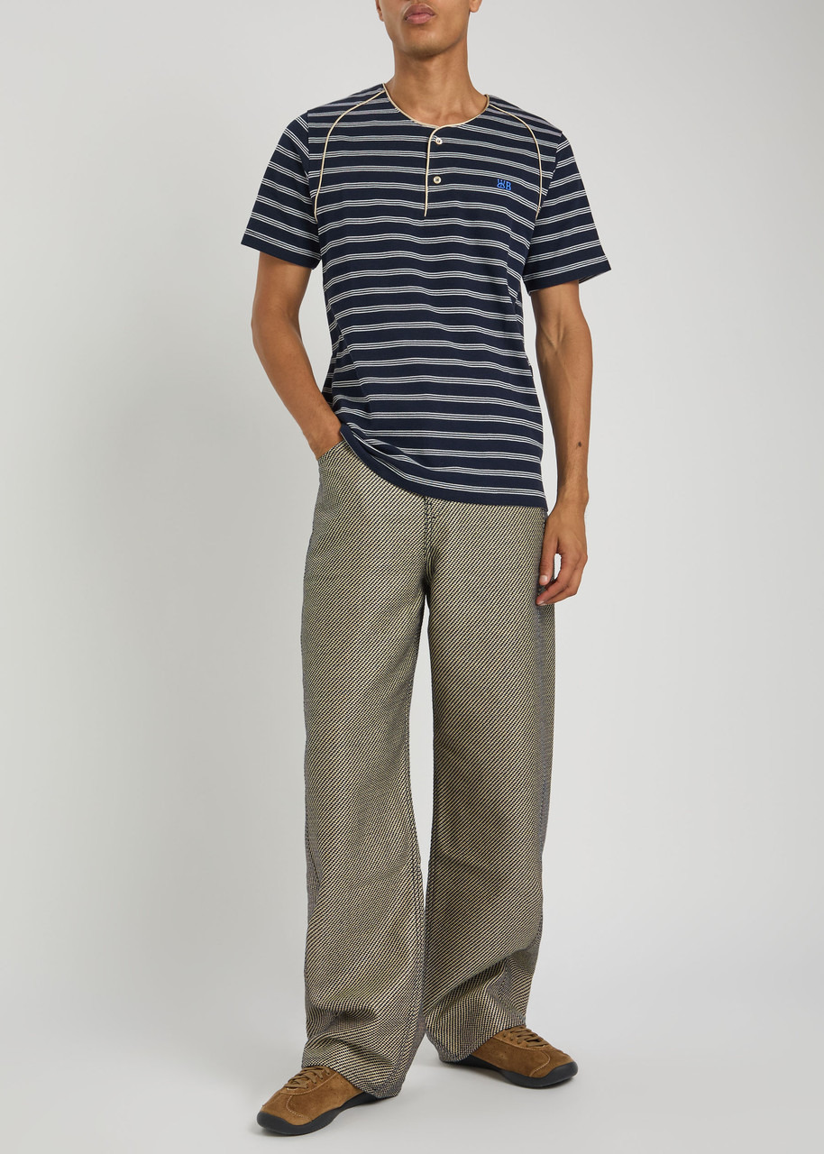 Wales Bonner Isaiah Striped Piqué Cotton-blend T-shirt - 4
