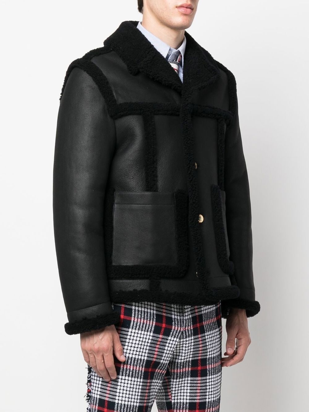 shearling-trim flight jacket - 3