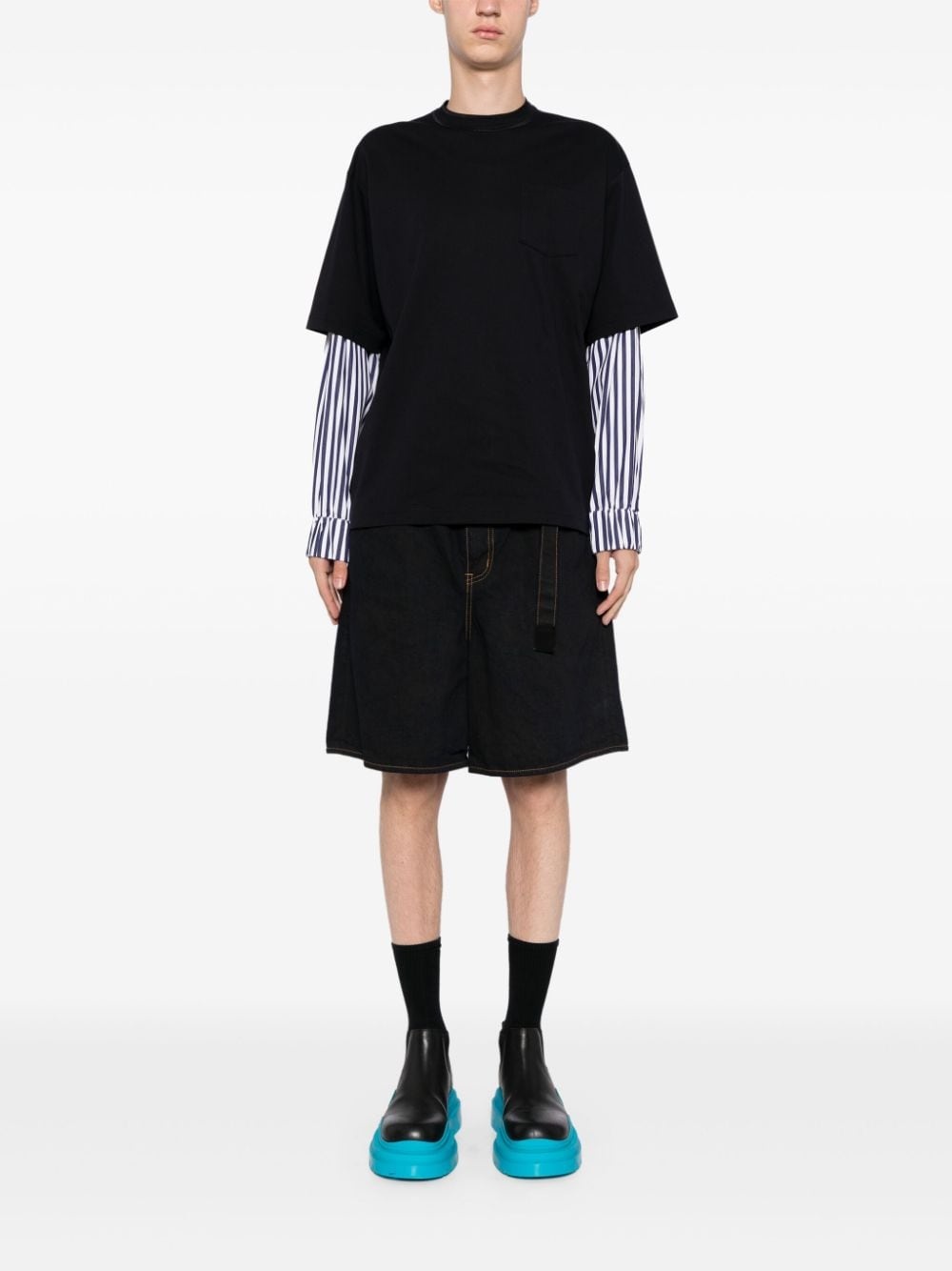 belted thigh-length shorts - 2