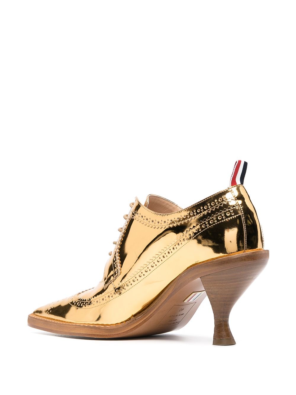 metallic longwing brogues with sculpted heel - 3