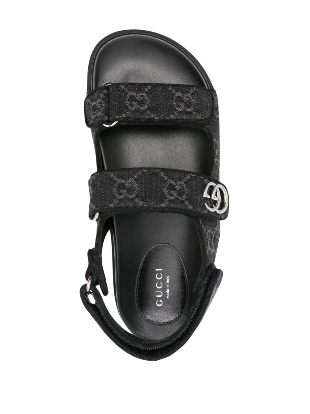 Double G-plaque denim sandals - 4