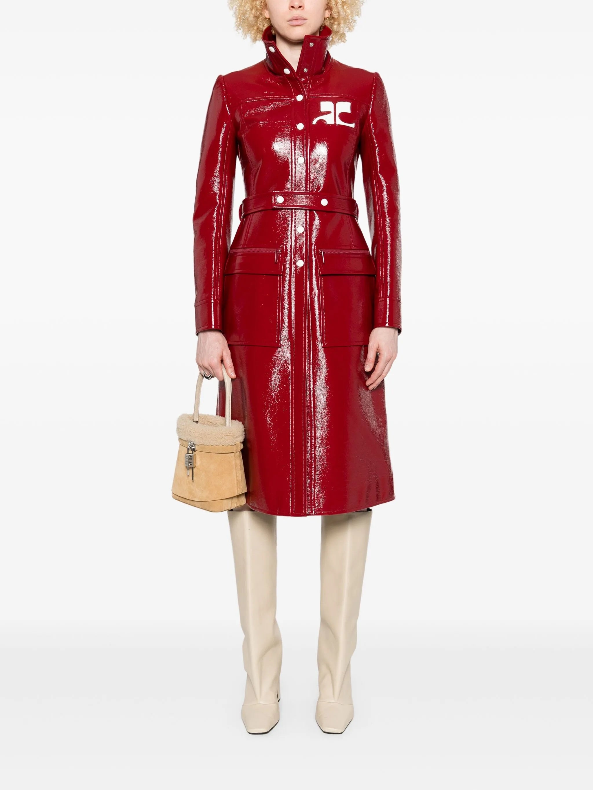 Courrèges Faux-leather Logo Trench Coat - 1