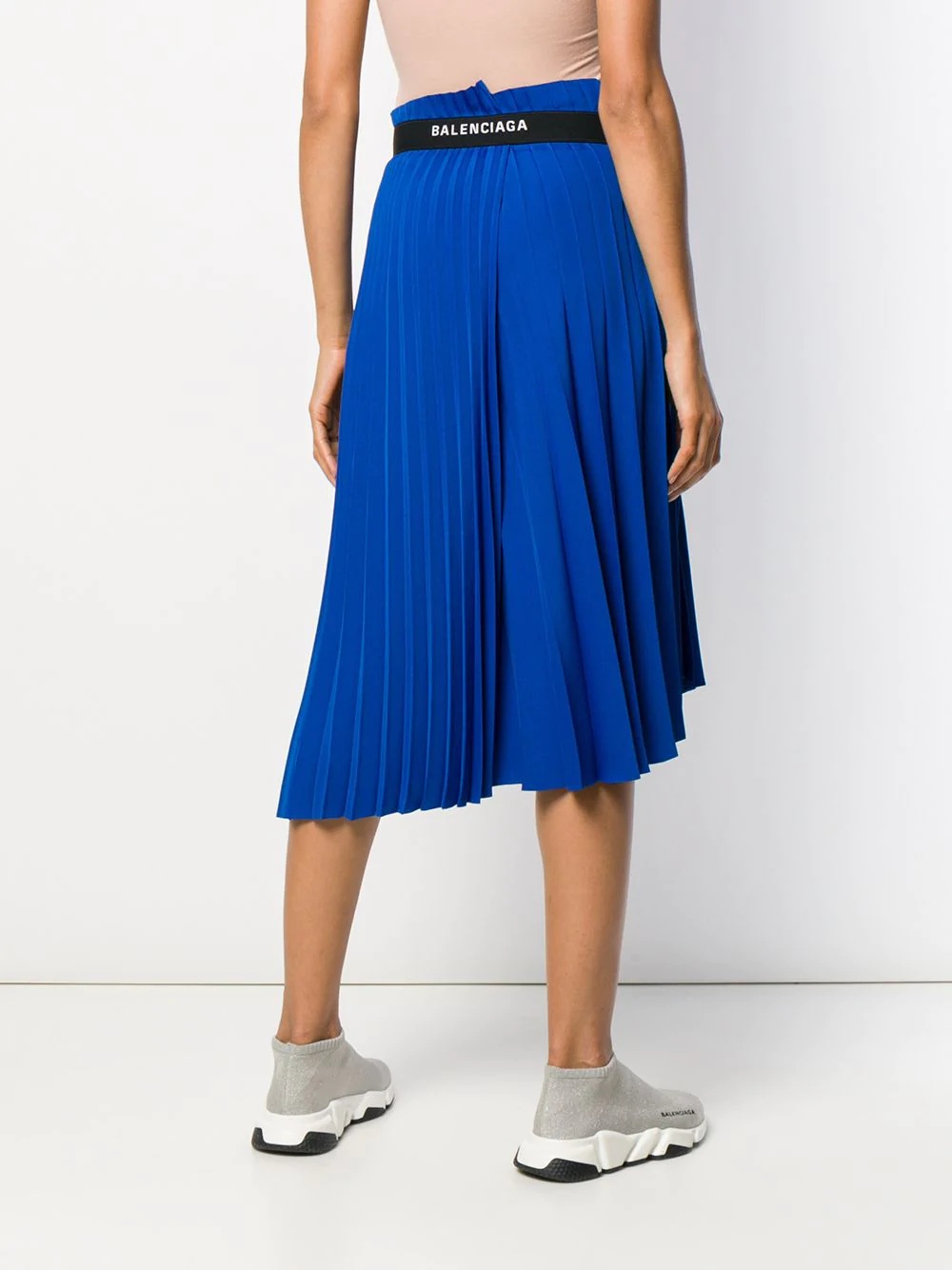 pleated asymmetric skirt - 4