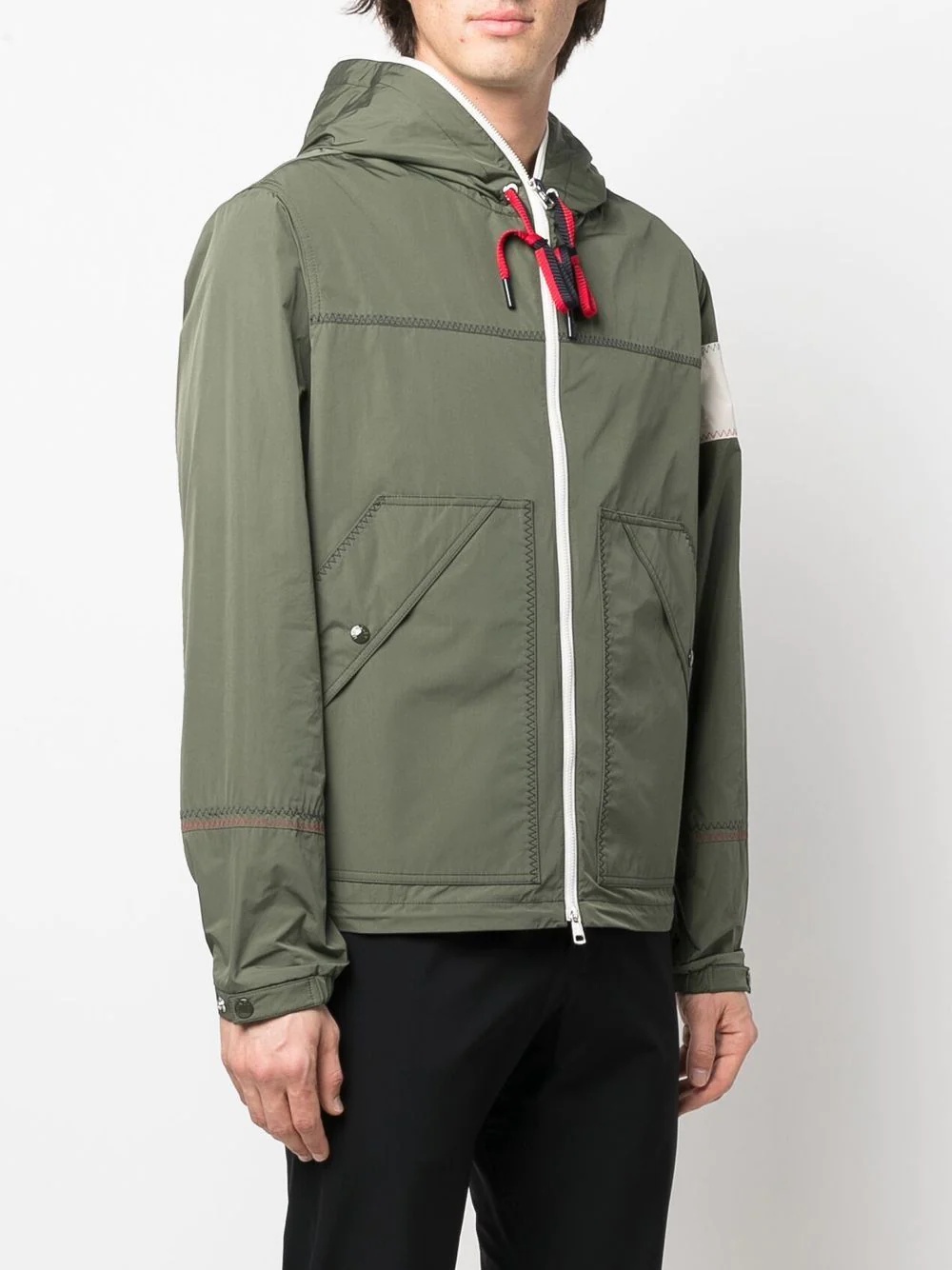 logo patch hooded jacket - 3