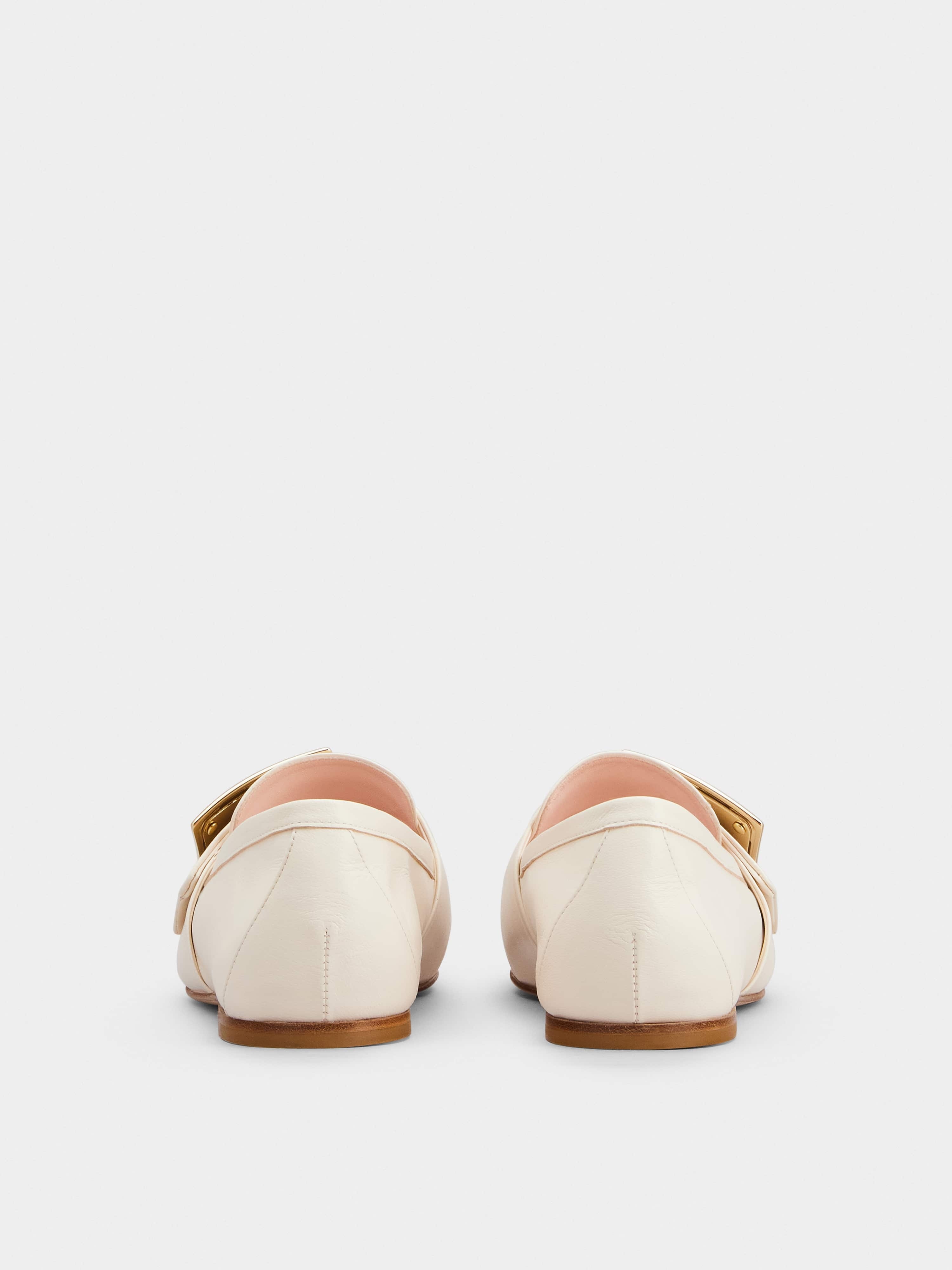 Soft Metal Buckle Loafers in Leather - 5