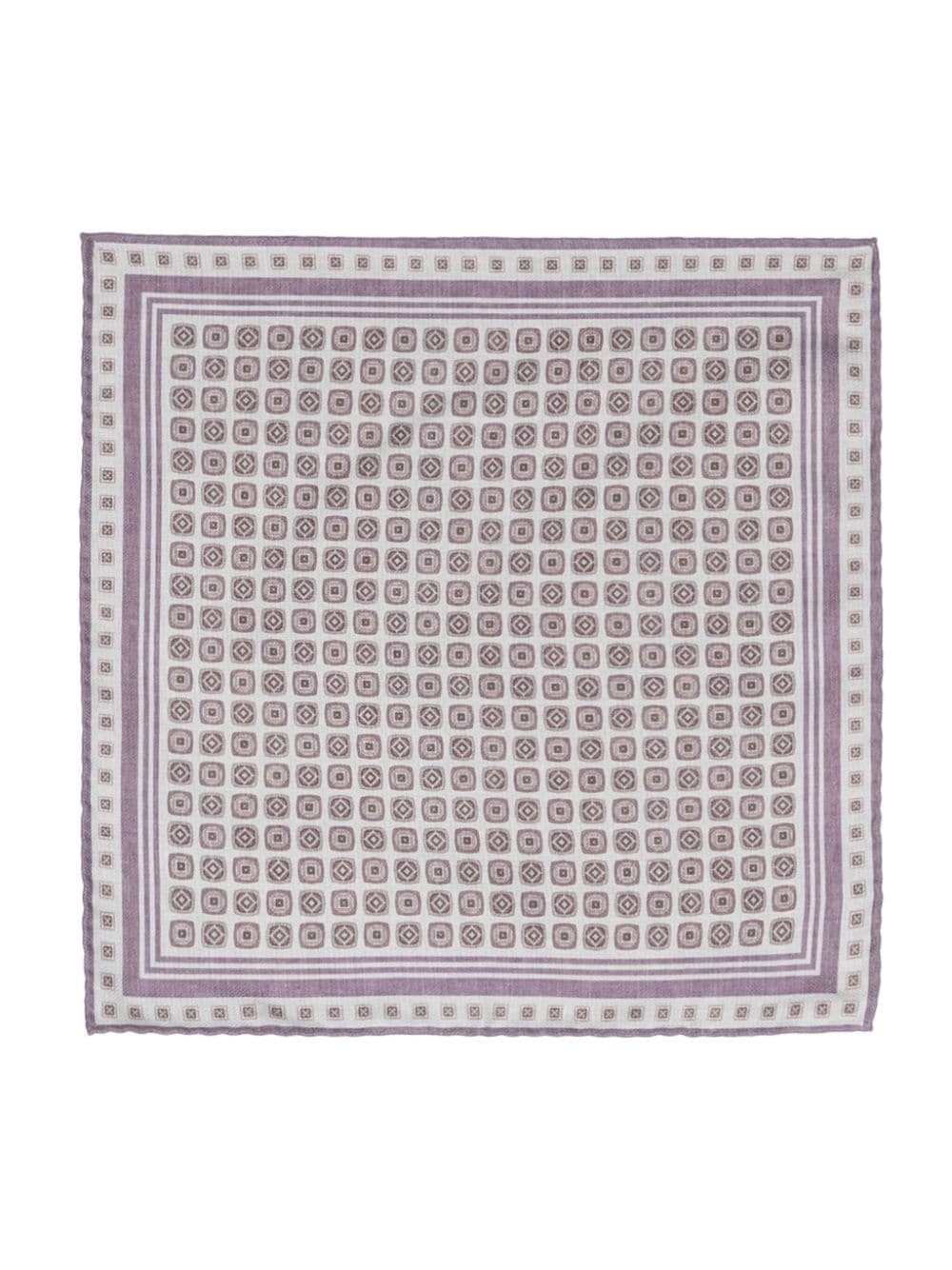 geometric-print silk scarf - 1
