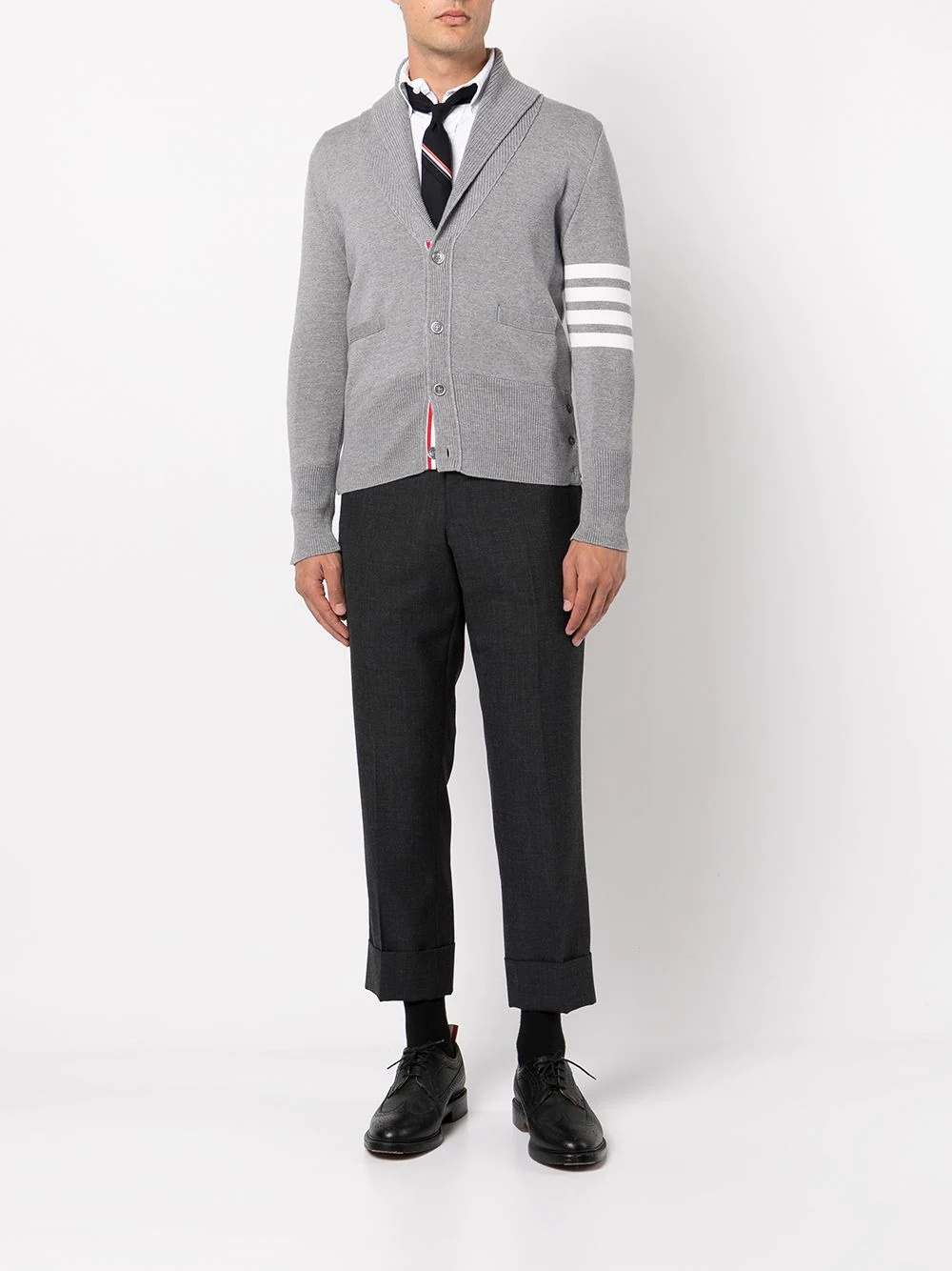 4-bar stripe wool cardigan - 2