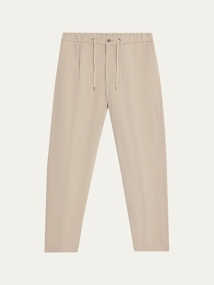 Linen Drawstring Pants - 1