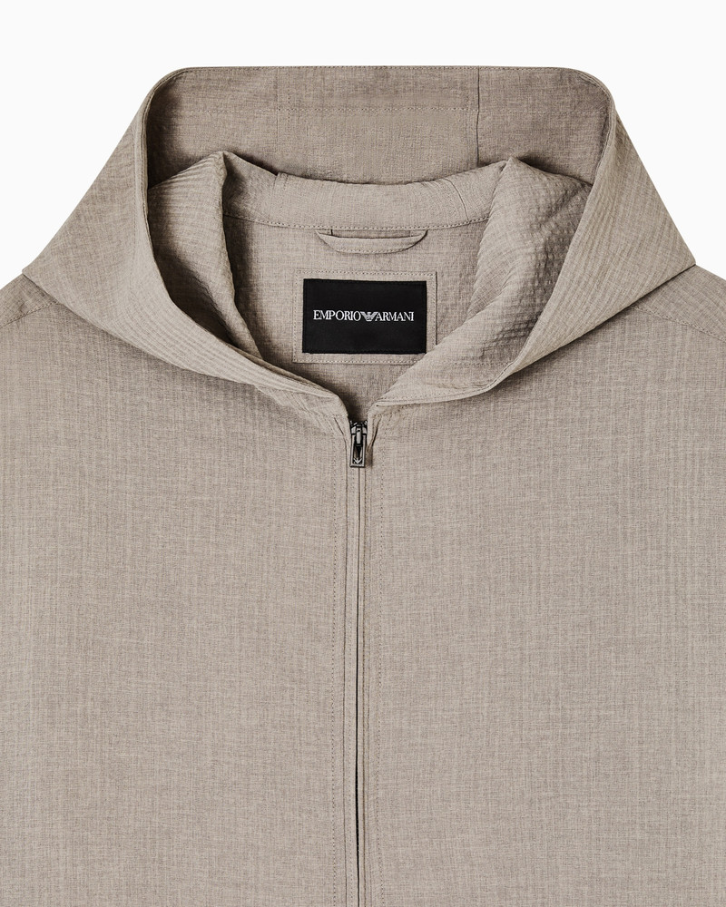 EMPORIO ARMANI TECHNICAL-SEERSUCKER FABRIC HOODED BLOUSON outlook