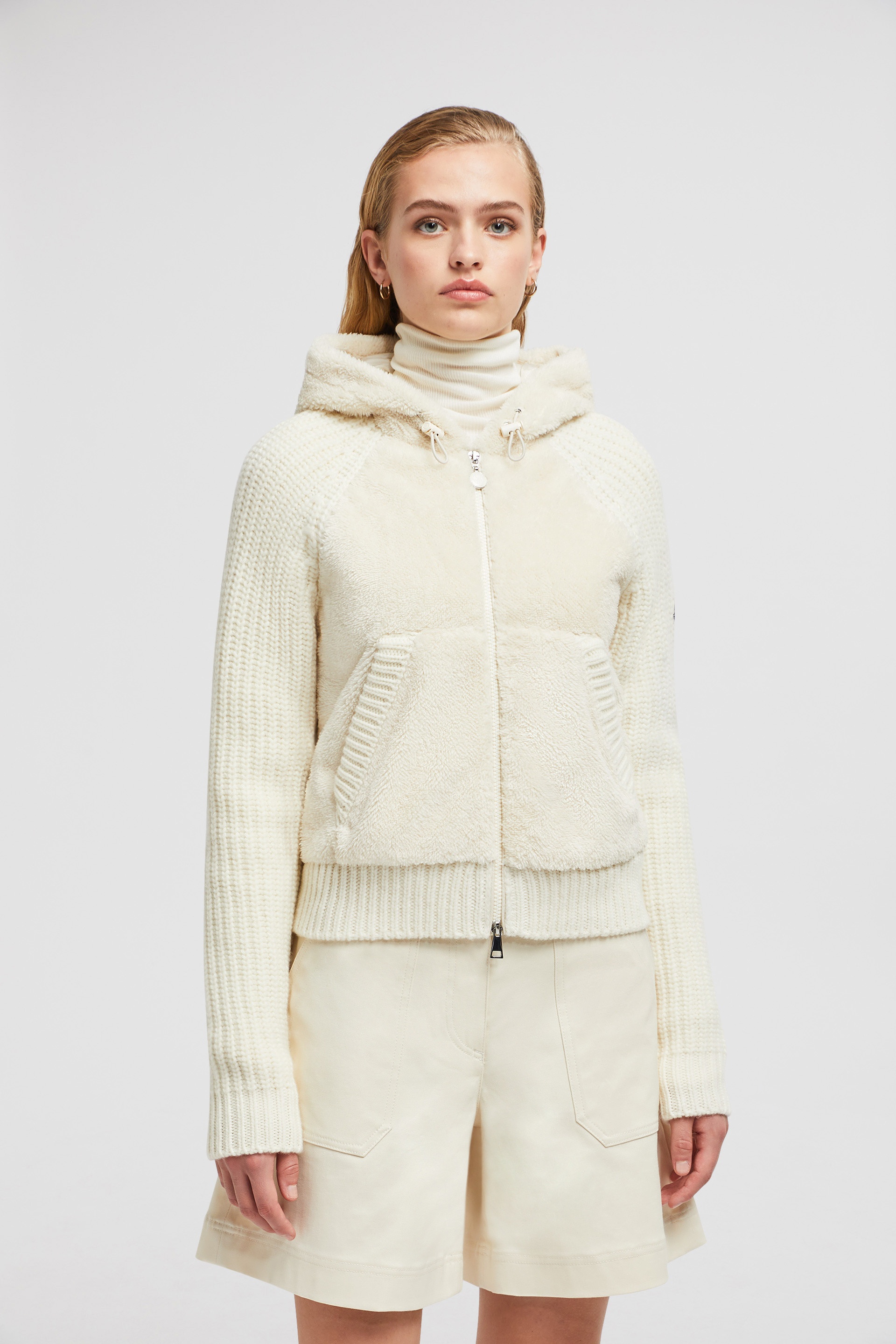 Padded Wool & Teddy Zip-up Hoodie - 3