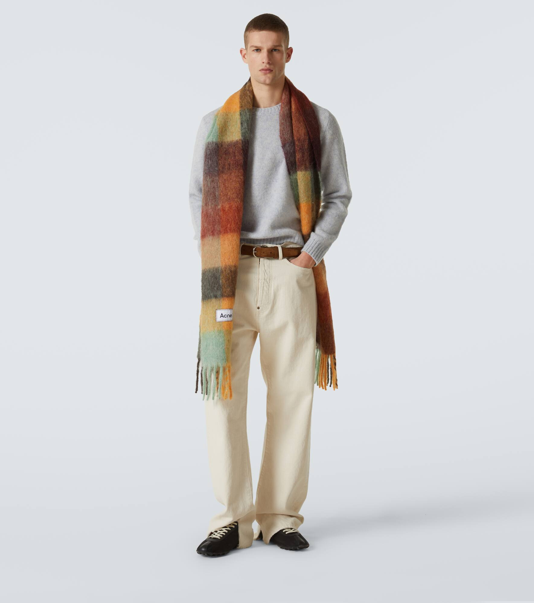 Vally alpaca-blend checked scarf - 4