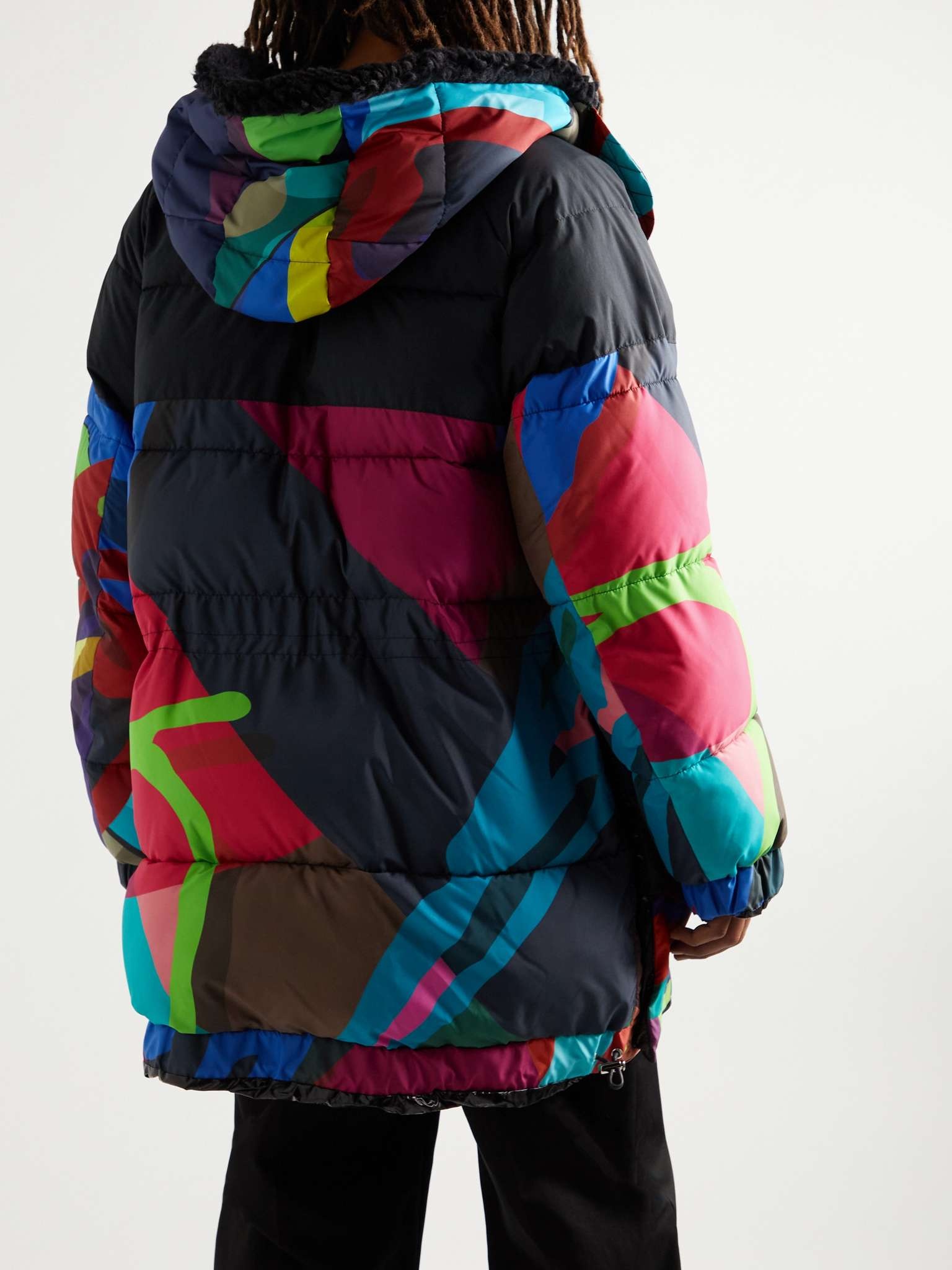 + KAWS Oversized Faux Fur-Trimmed Quilted Printed Shell Jacket - 5