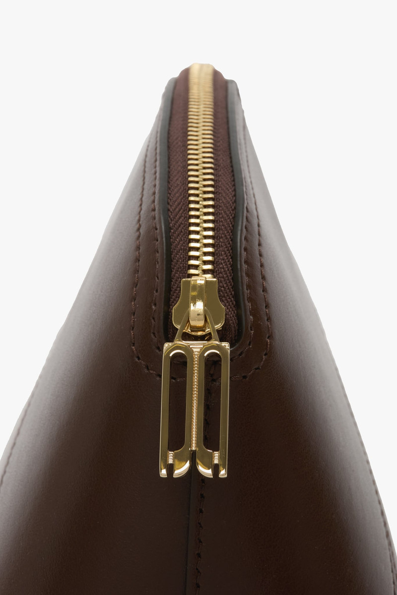 Victoria Large Travel Pouch In Dark Brown Smooth Leather 4