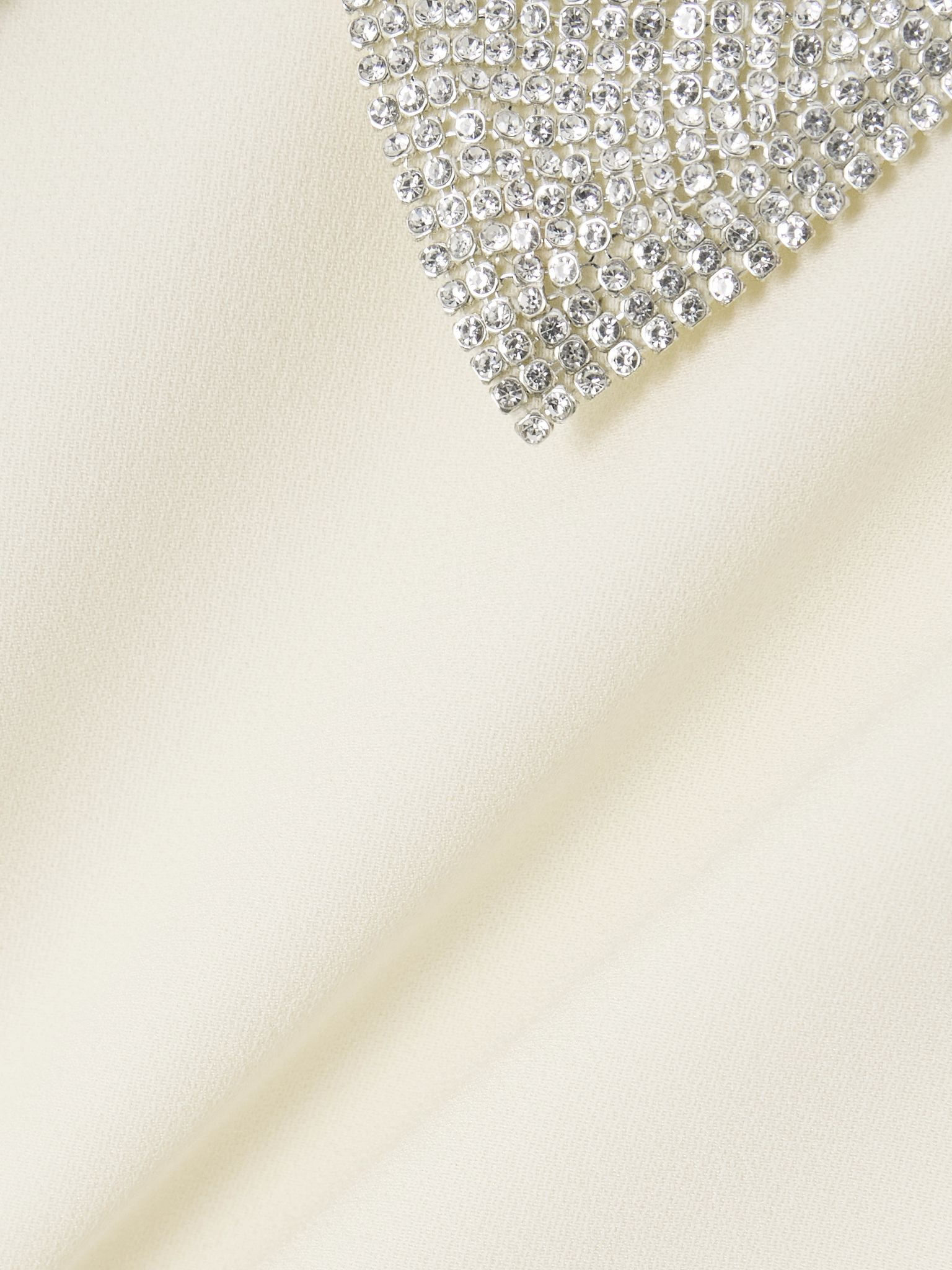 Crystal-embellished crepe mini dress White - 4