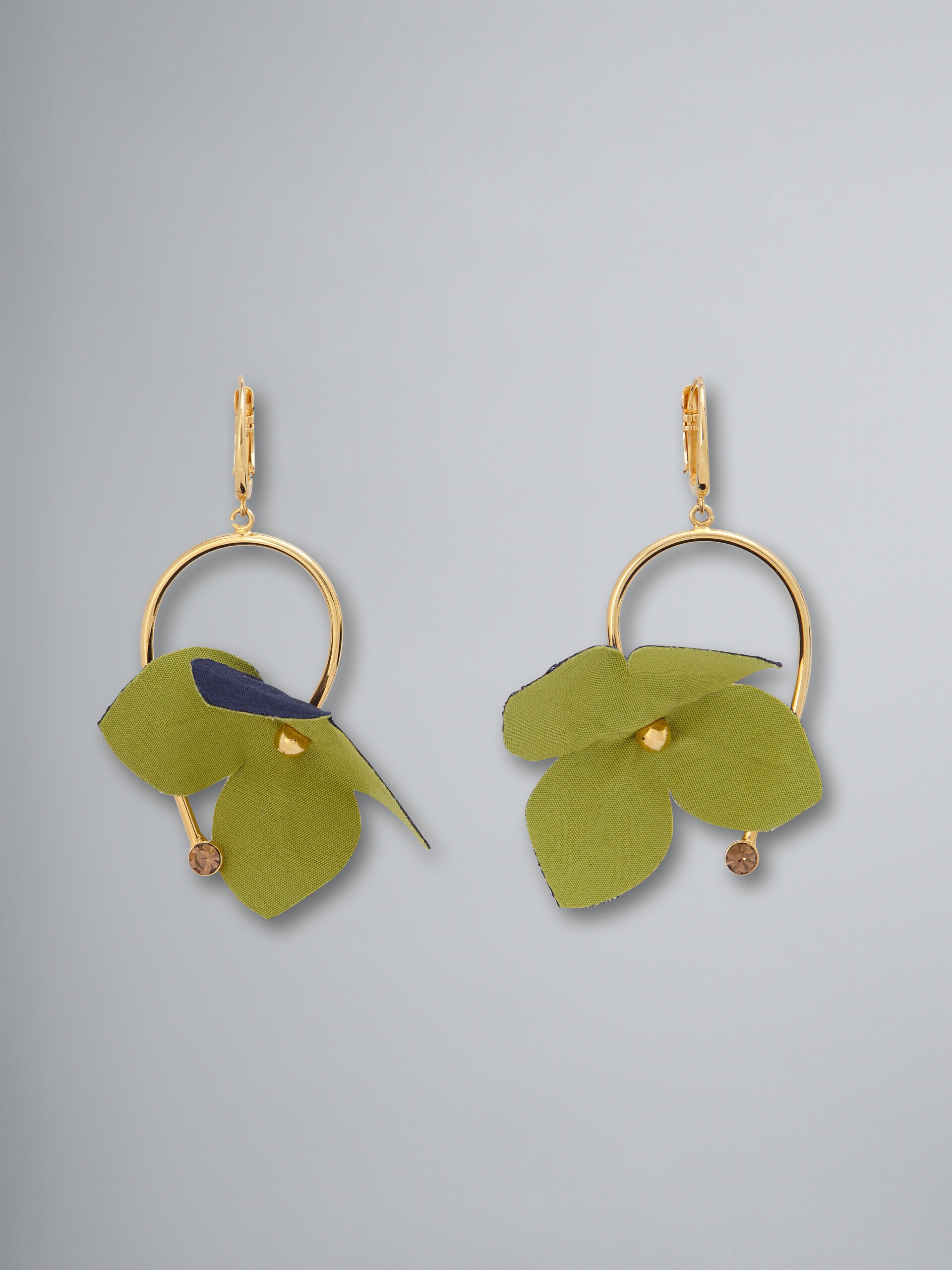 BI-COLOURED COTTON FLOWER FLORA EARRINGS - 1
