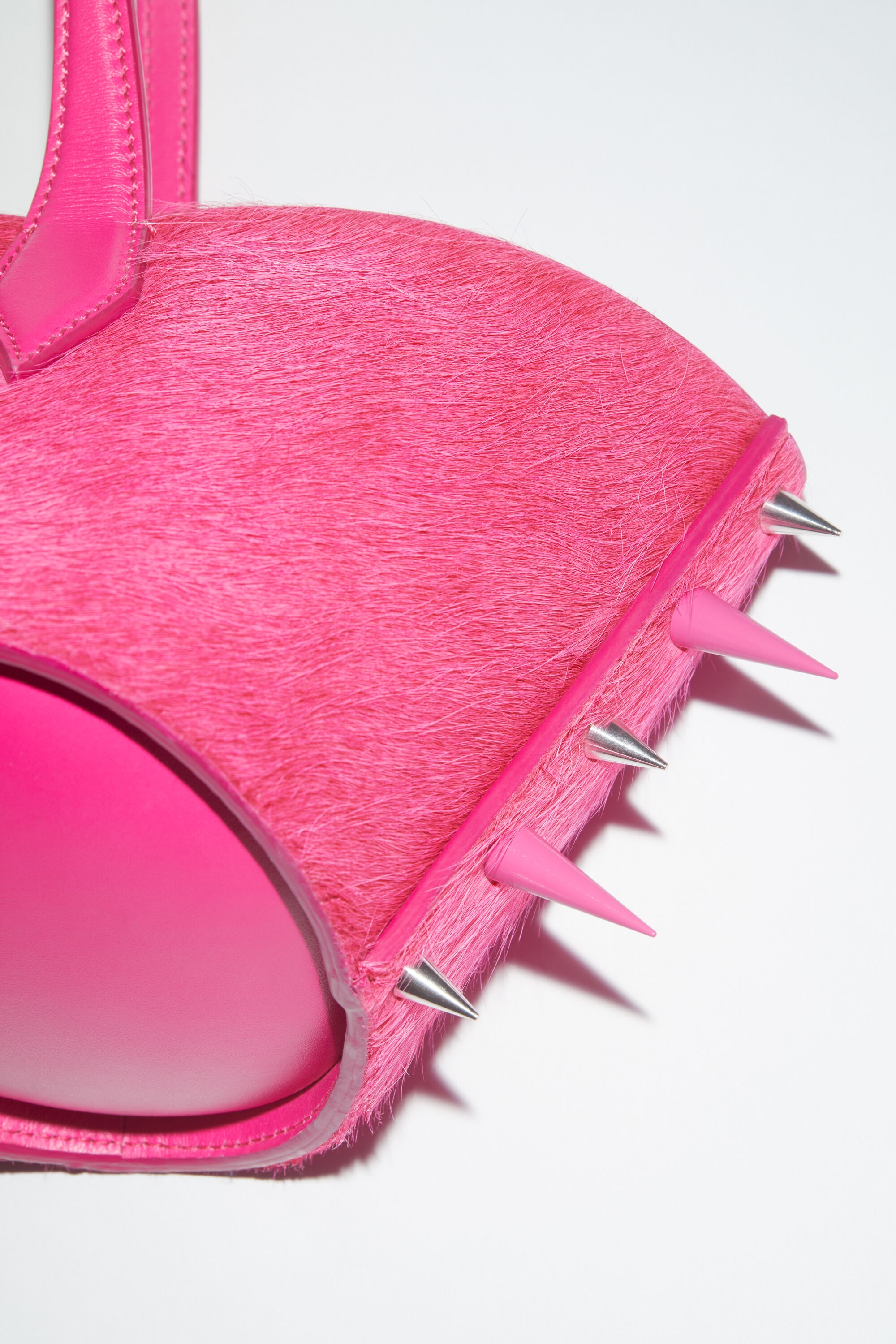 Spike top handle bag - Fuchsia pink - 5